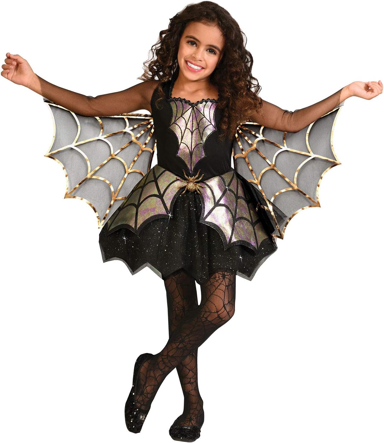 Amscan Child's Iridescent Spider Web Girl Fancy Dress Costume Ama9911785