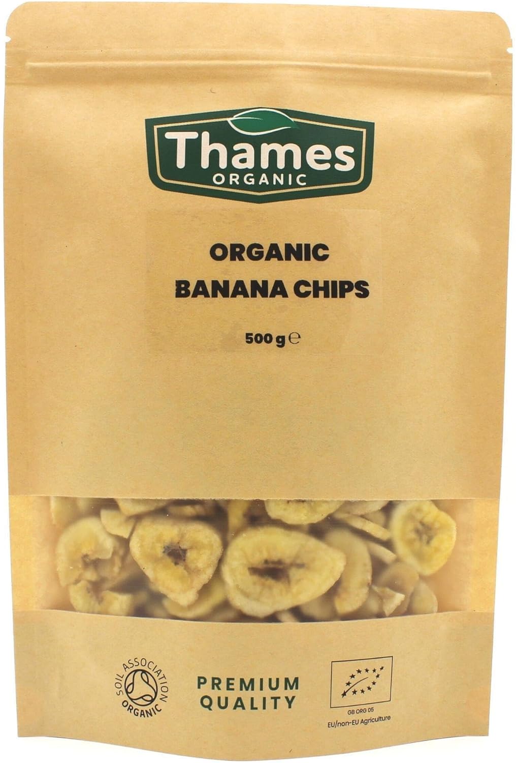 Thames Organic Banana Chips 500G - Organic, Sustainable, Vegan & Vegetarian Friendly Snack