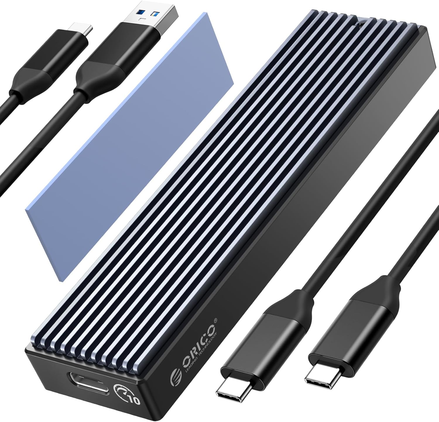 Orico M.2 Nvme Ssd Enclosure (M2Pv) - 10Gbps Usb 3.2 Gen 2 For Up To 4Tb M.2 Nvme Ssds