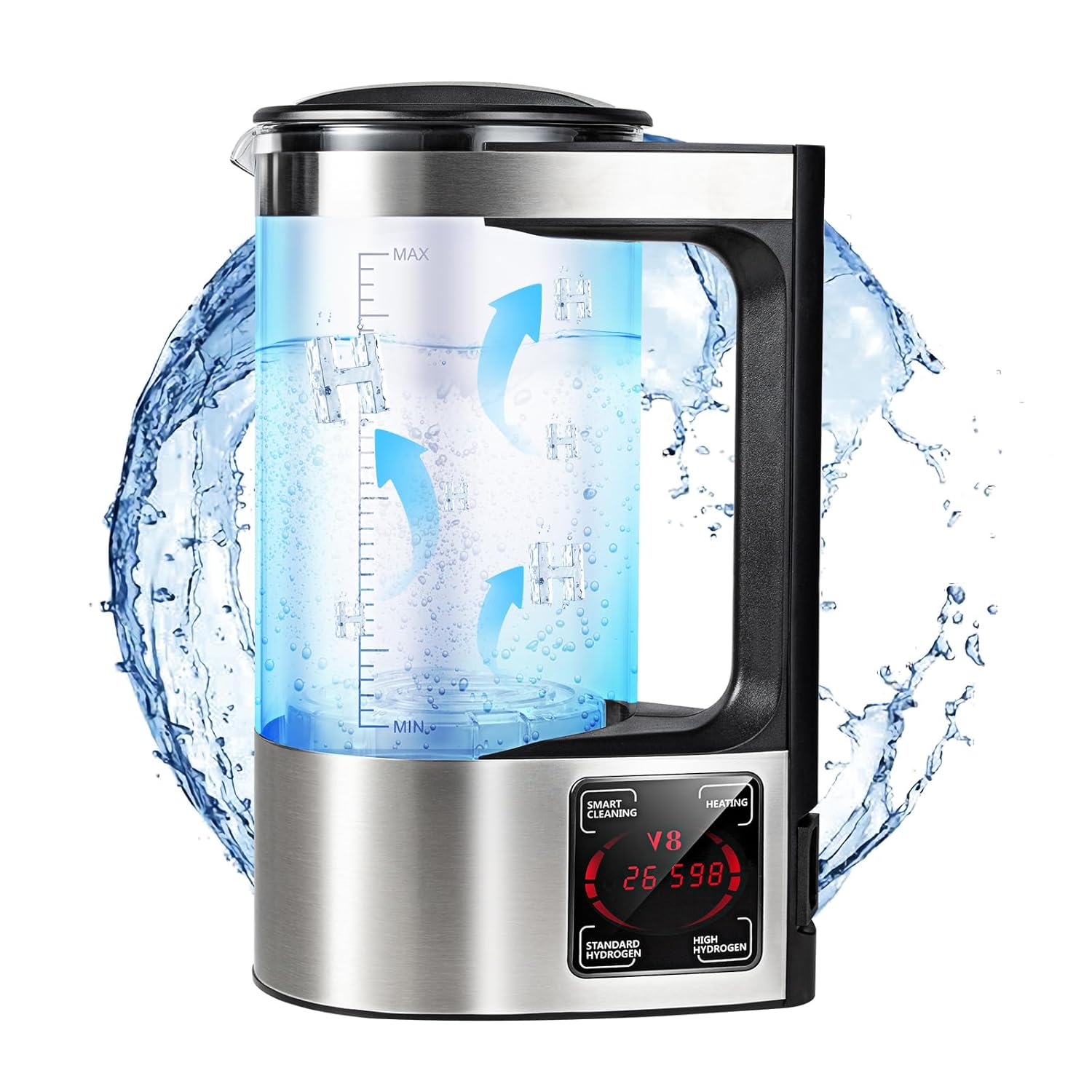 Michear Rich Hydrogen Water Machine, 2L Large Capacity Water Ion Generator With Spe And Pem Technology