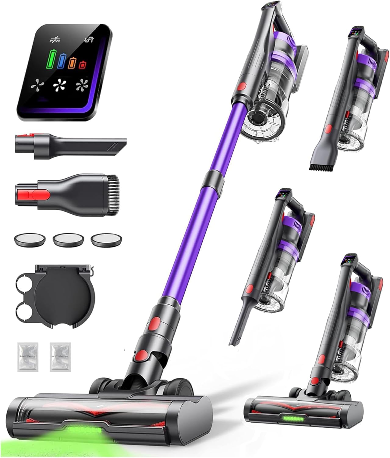 Powerffy Cordless Vacuum Cleaner 600W - Powerful Suction Stick Vacuum With 65-Min Runtime & Hepa Filtration