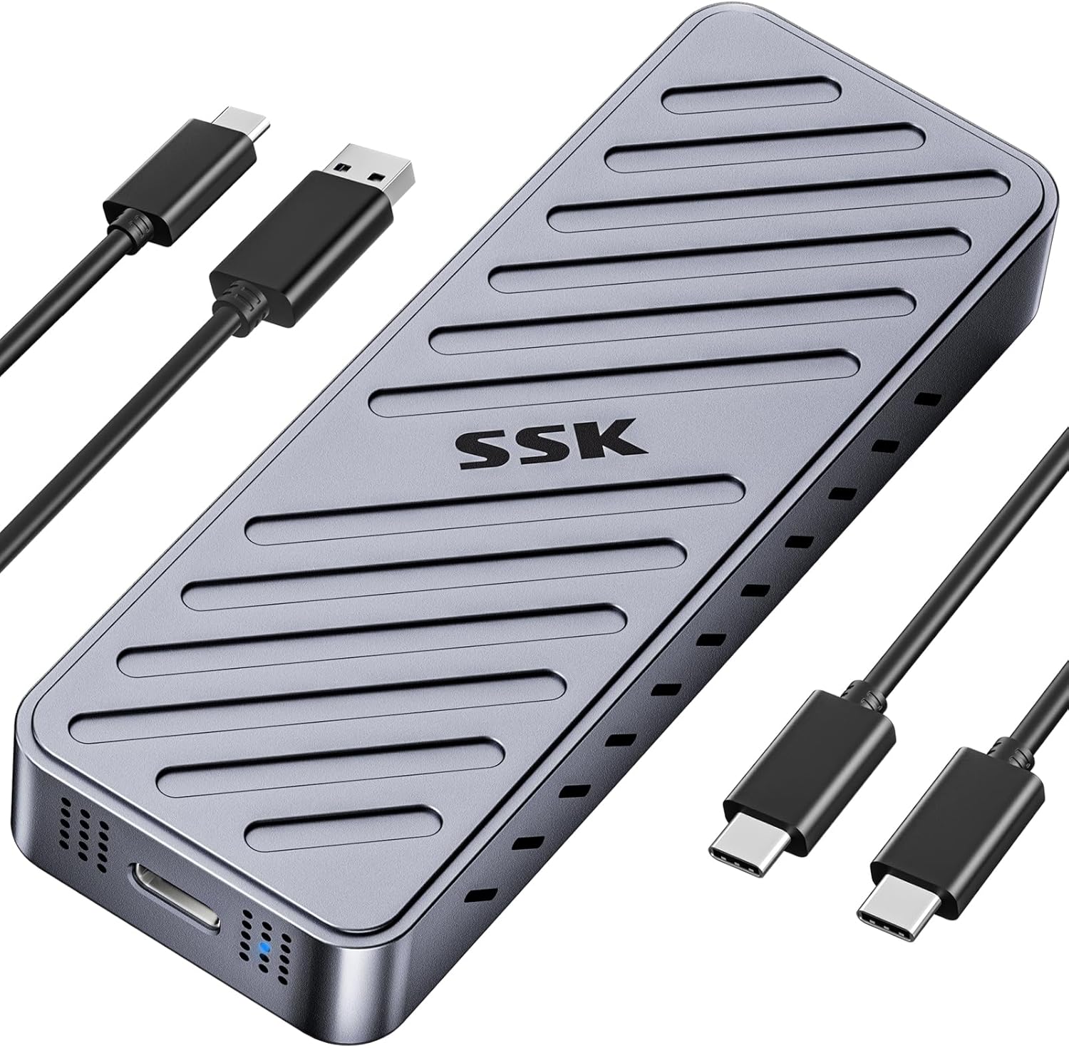 Ssk M.2 Nvme Ssd Enclosure (20Gbps) For 2230/2240/2260/2280 M.2 Ssds With Usb-C And Aluminum Alloy Case