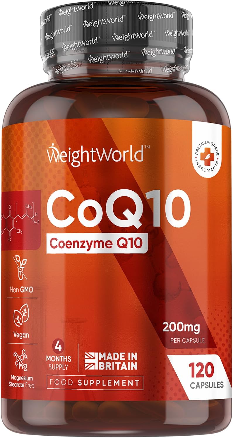 Weightworld Coq10 Supplement 200Mg - 120 Vegan Capsules, 4 Months Supply, Non-Gmo & Gluten-Free