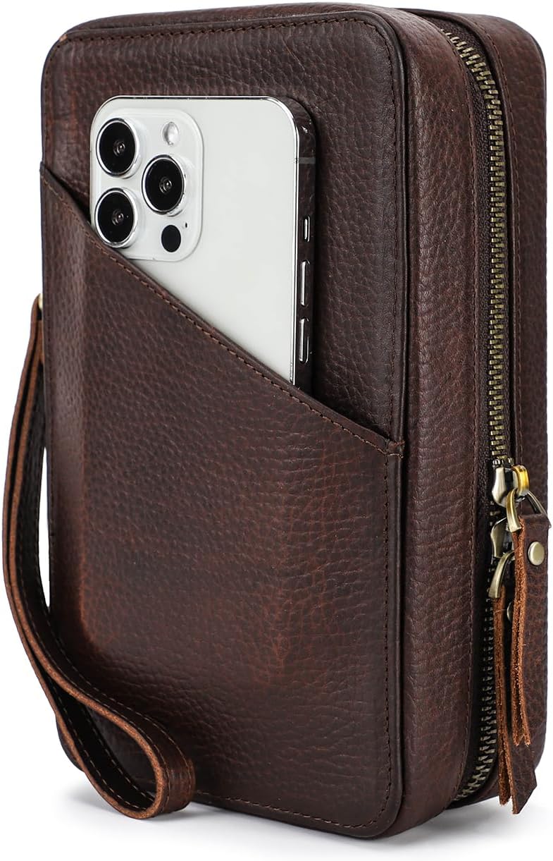 Contact's Family Leather Cable Organiser Case For Tech Accessories