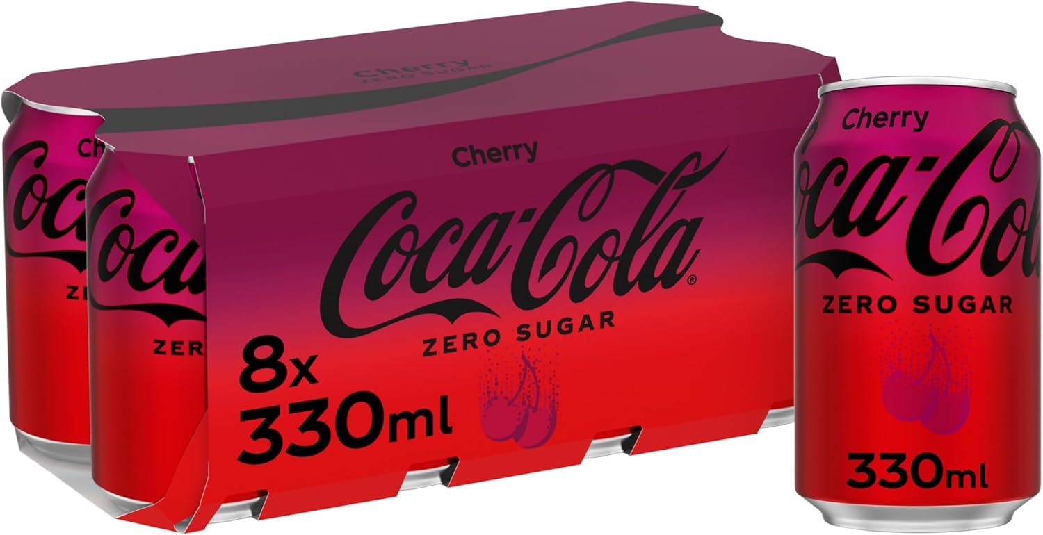Coca-Cola Zero Sugar Cherry Soft Drink 8 X 330Ml Cans