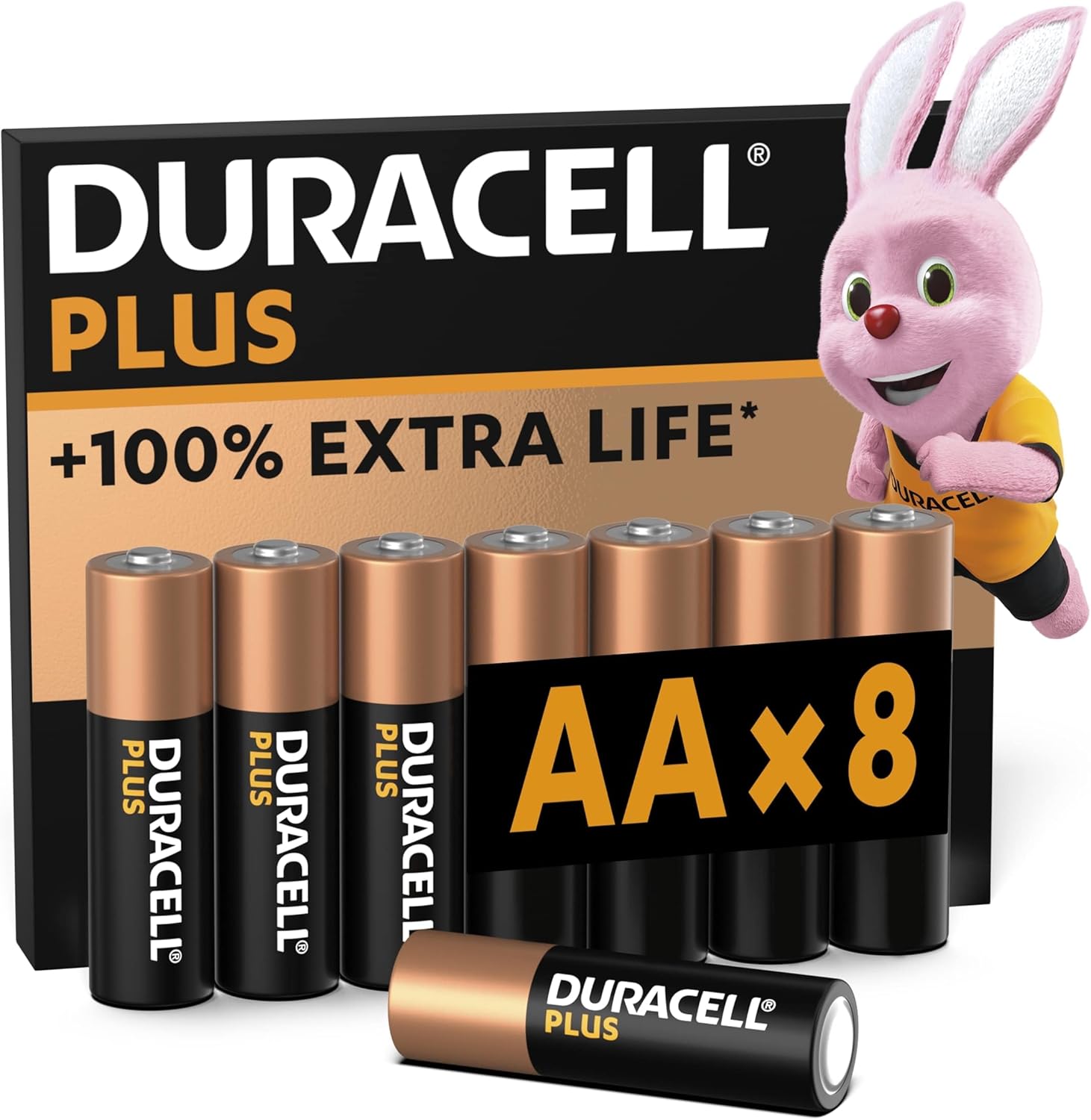 Duracell Plus Aa Batteries (8 Pack) - Alkaline 1.5V Long-Lasting Batteries