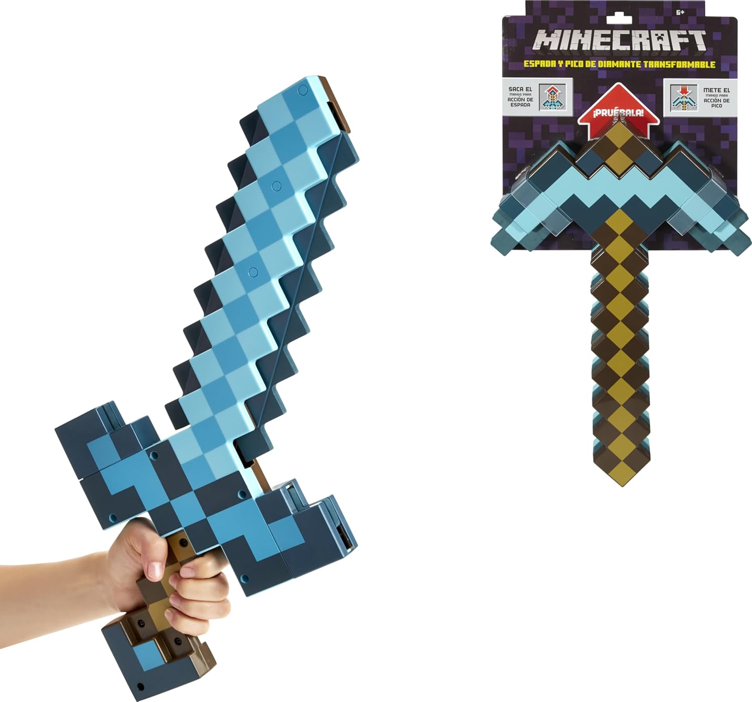 Mattel Minecraft Transforming Sword/Pickaxe Official Toy Replica Jgk14 Model