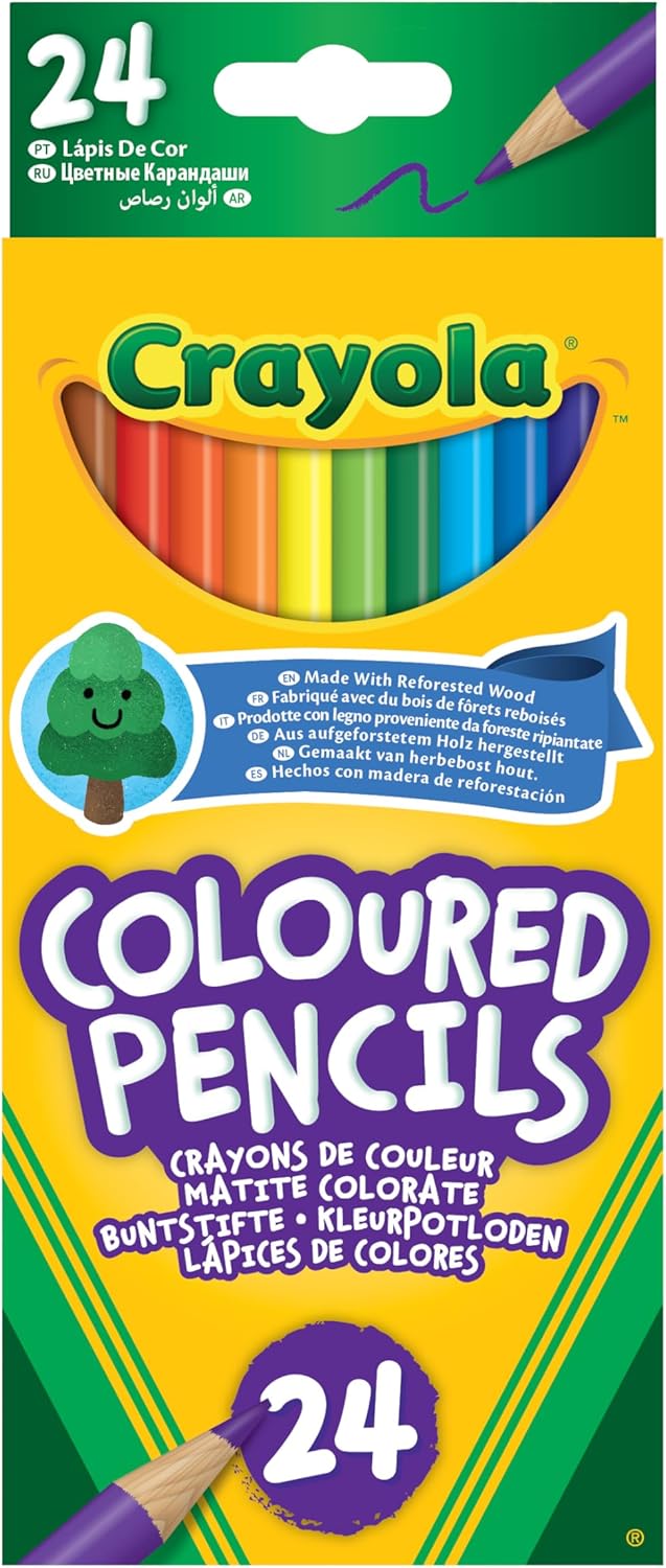 Crayola Colouring Pencils Age 3+ - Pack Of 24 Assorted Colours