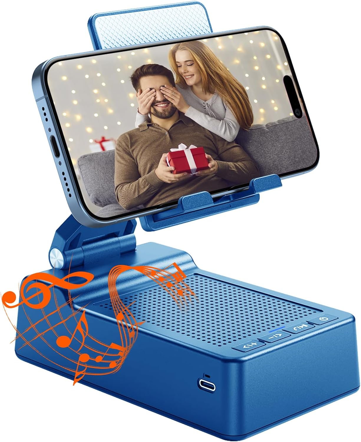 Taopodo Multifunctional Cell Phone Stand With Wireless Bluetooth Speaker - Blue
