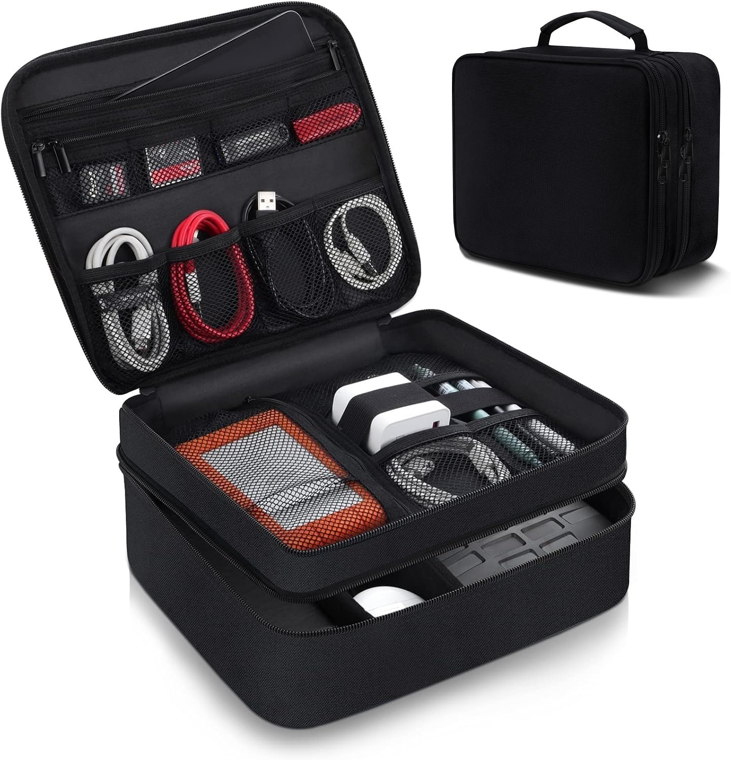 Smof Cable Organiser Bag - Super Large 3 Layer Electronic Travel Organiser