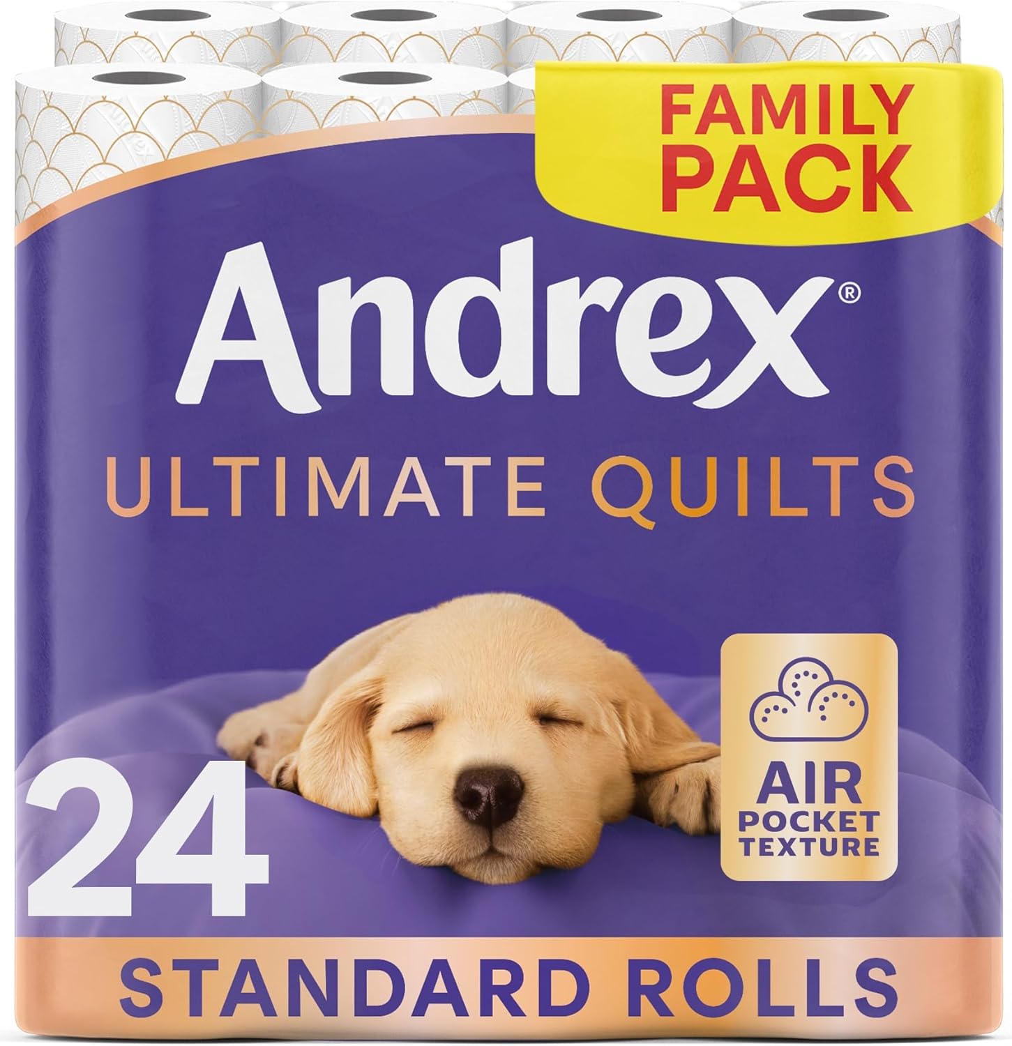 Andrex Ultimate Quilts Toilet Paper 24 Rolls With Air Pocket Technology