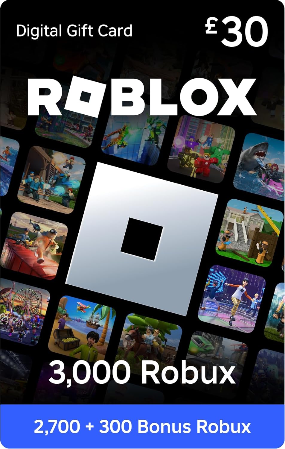 Roblox Gift Card 3,000 Robux Digital Code With Exclusive Virtual Item