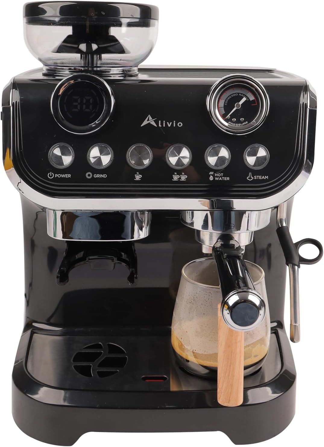 Alivio 2L Bean To Cup Coffee Machine, Automatic Espresso Maker With Grinder & Milk Frother