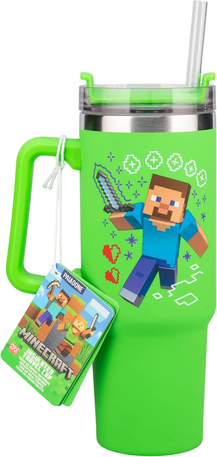 Paladone Minecraft Steve & Creeper Insulated Cup 30Oz