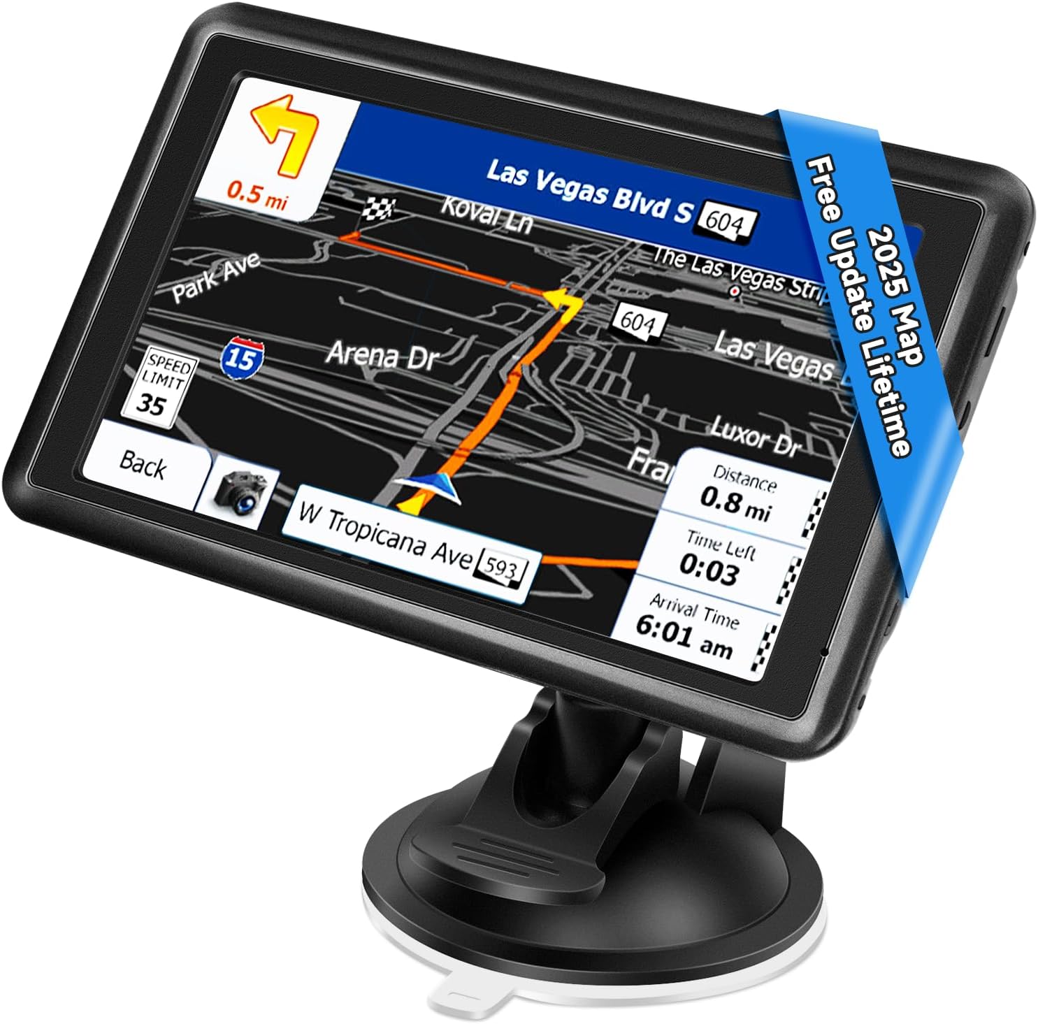 Britpick Gps Navigator For Car, Truck & Rv With 2025 Uk Maps And Lifetime Free Updates - 5 Inch Touch Screen Model
