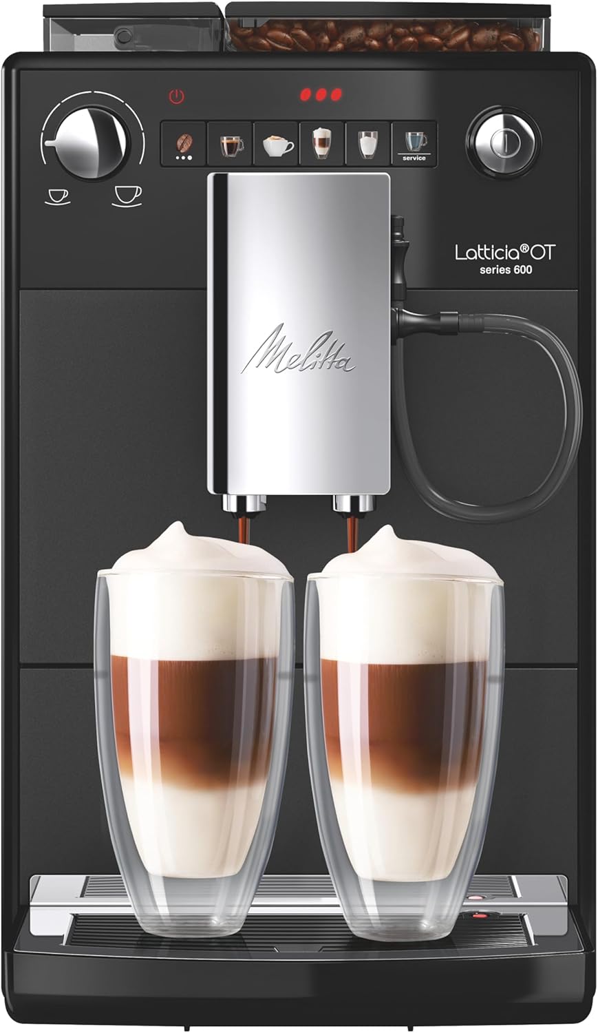 Melitta Latticia Ot F300-100 Bean-To-Cup Coffee Machine, Frosted Black