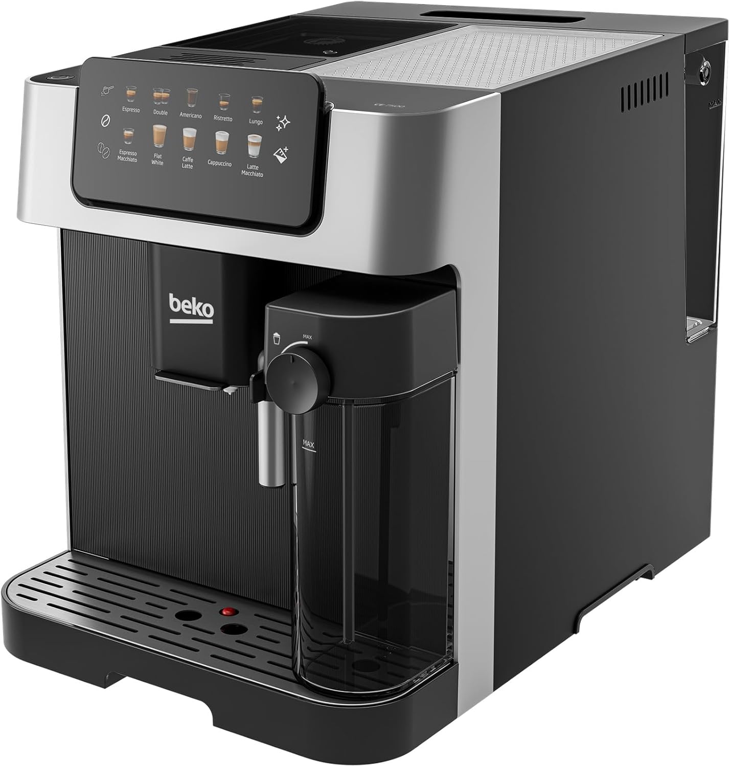 Beko Caffeexperto Ceg7304X Silver Automatic Espresso Machine With 19 Bar Pressure And Dual Nozzle