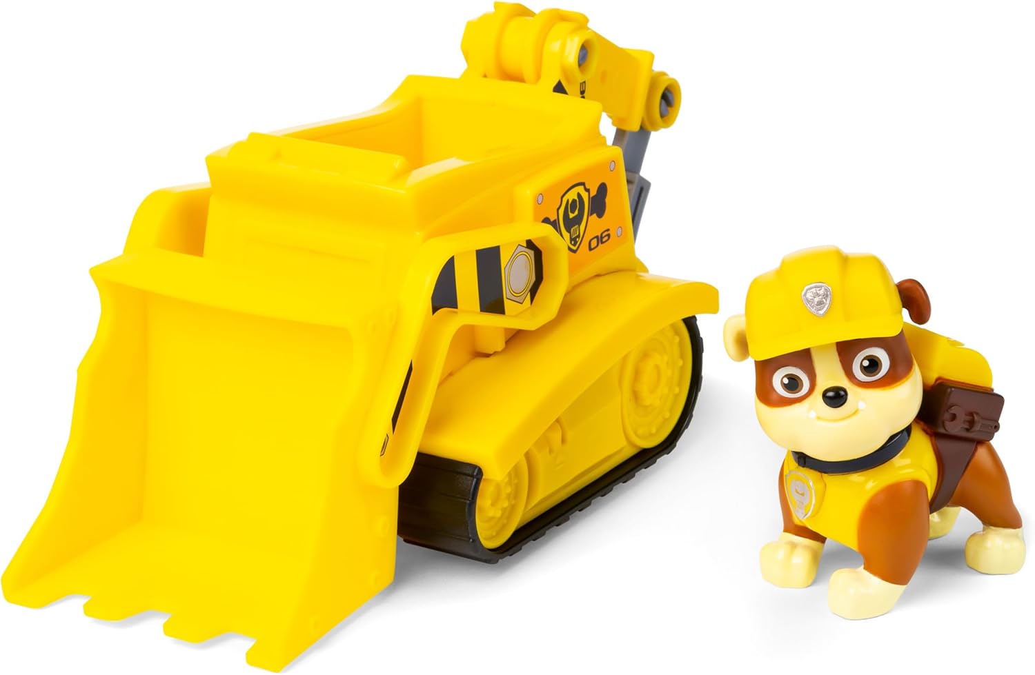 Paw Patrol Rubble's Bulldozer Toy Vehicle With Collectible Figure