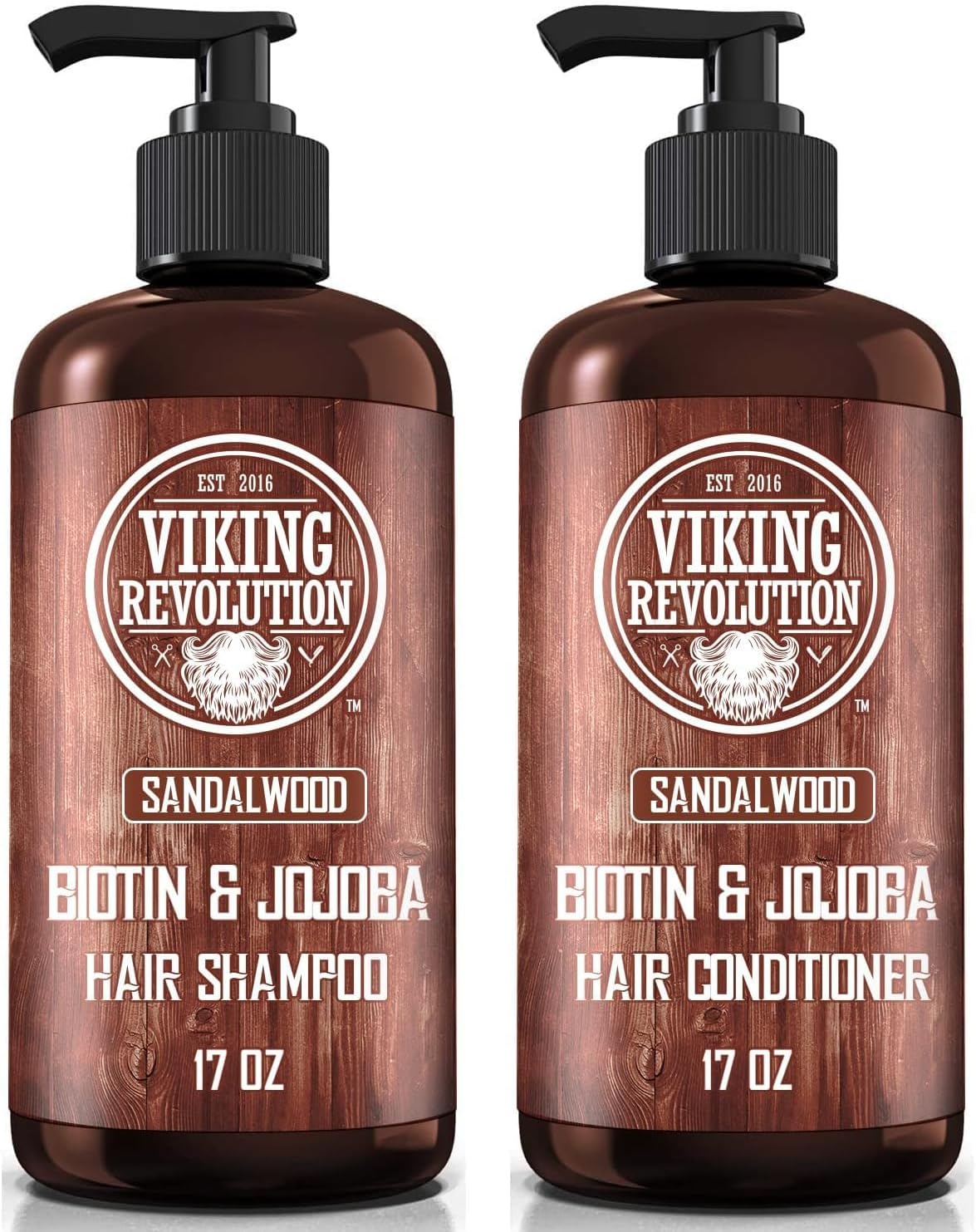 Viking Revolution Mens Shampoo And Conditioner 2 X 500Ml With Jojoba Oil And Biotin
