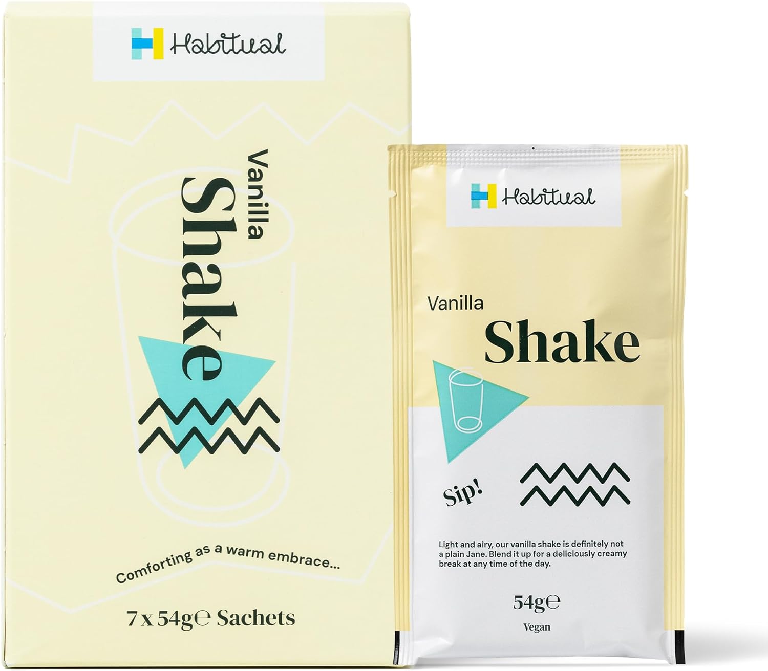 Habitual Pack Of 7 Meal Replacement Shakes - Vegan Vanilla, Low Calorie High Protein For Weight Loss And Diabetes Remission Support