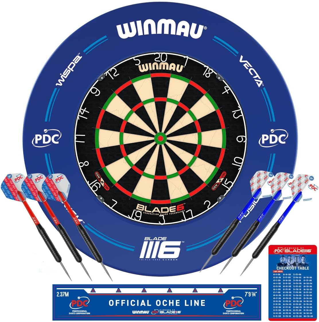 Winmau Pdc Blade 6 Professional Bristle Dartboard With Surround