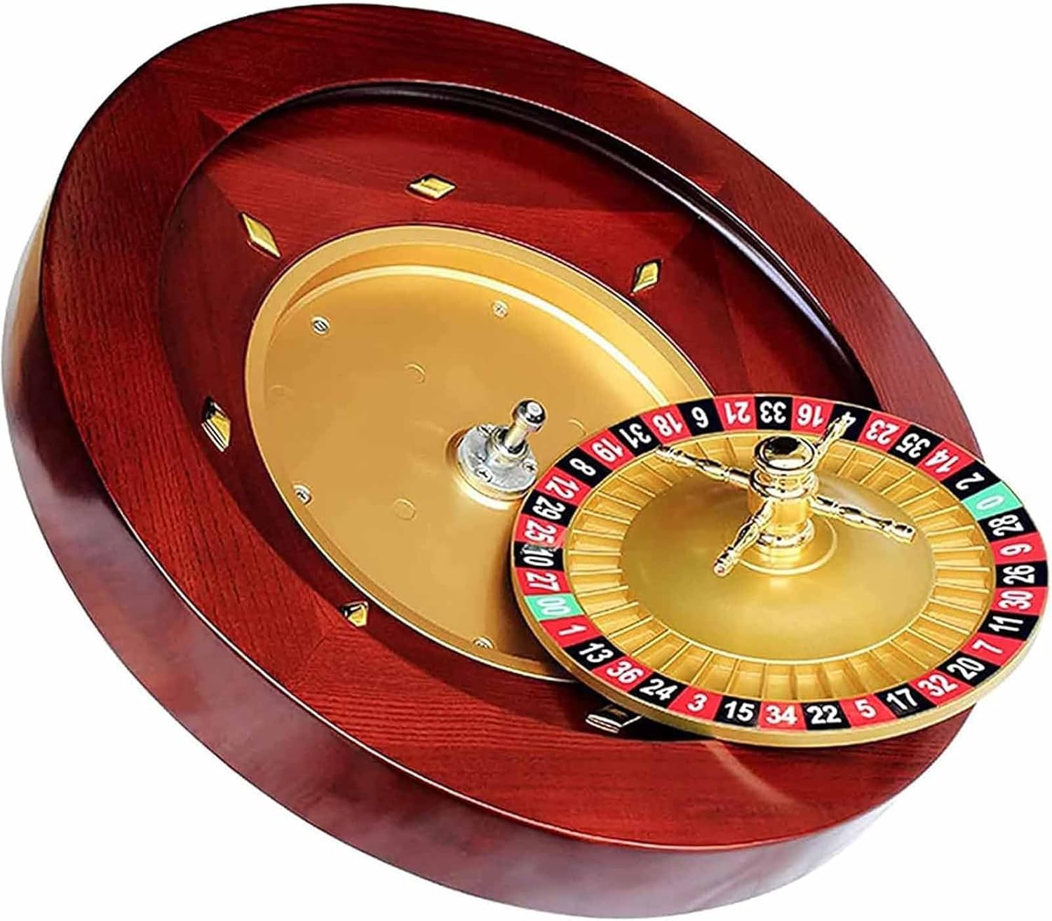 Generic Deluxe Roulette Wheel Set Double0-45Cm Wooden Casino Grade Game 18/20 Inch