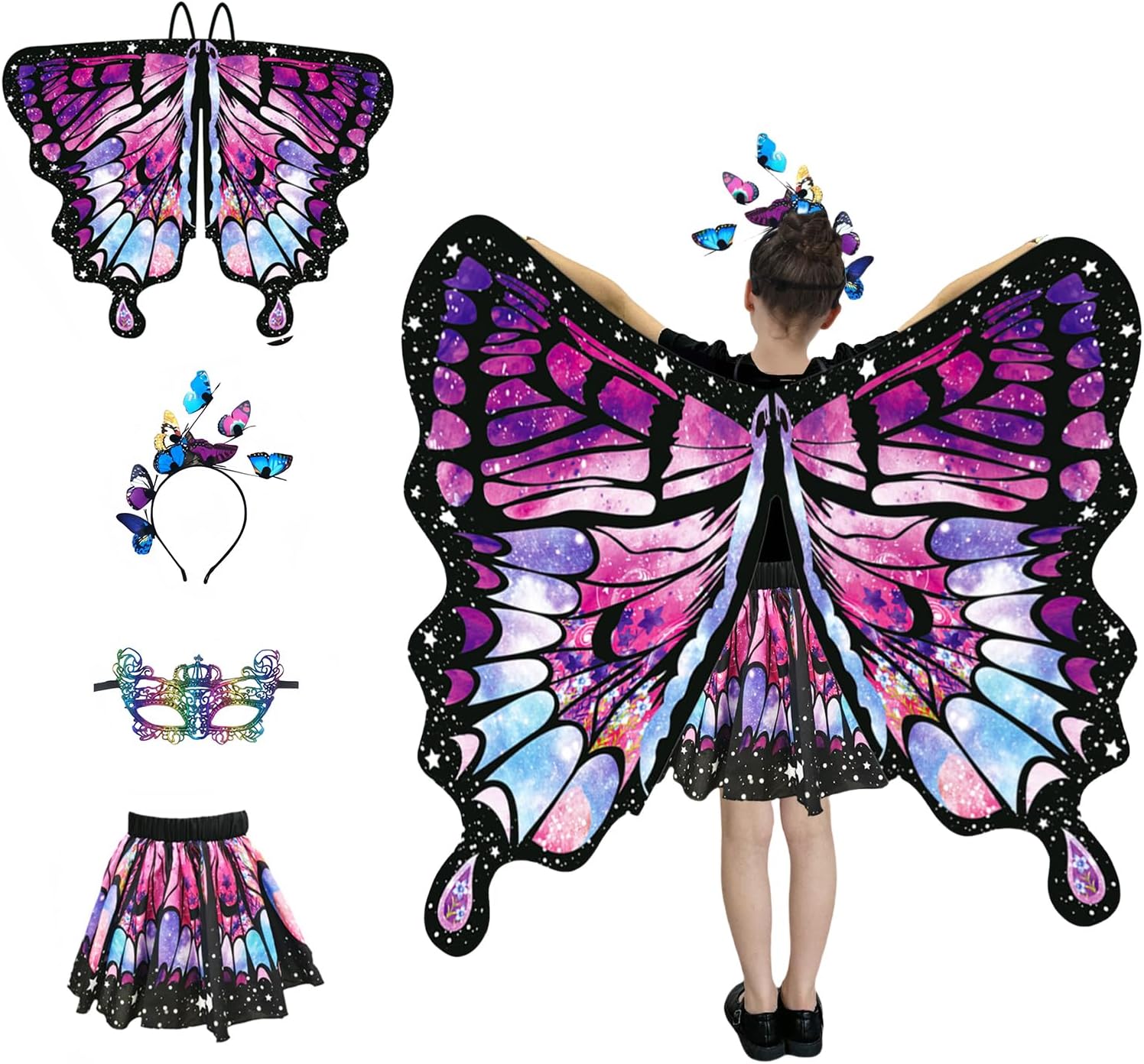 Hagot Fairy Butterfly Wings Kids Cape Costume Accessory