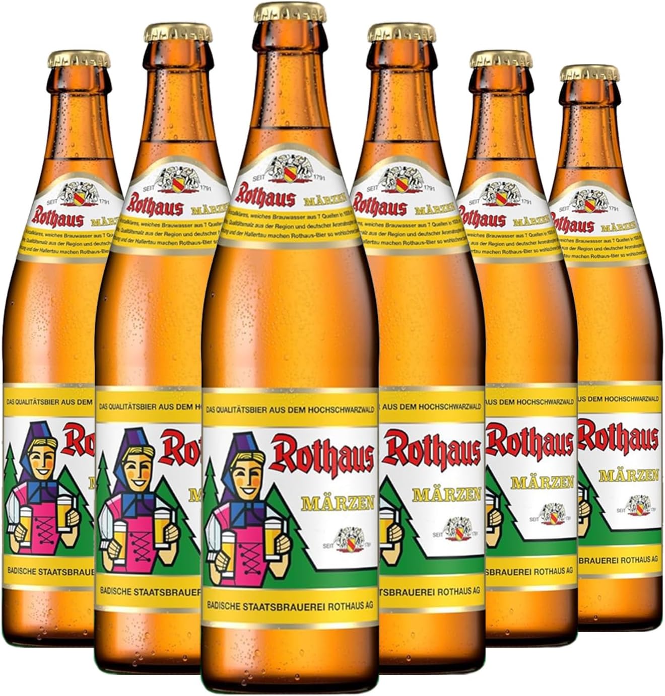 Rothaus Märzen 5.6% German Beer Set Of 6 X 500Ml Bottles, Vegan Friendly