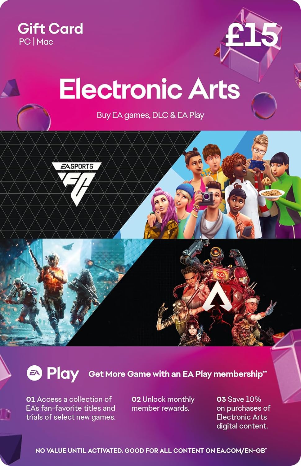 Ea Gift Card 15 £ | Pc/Mac Digital Code