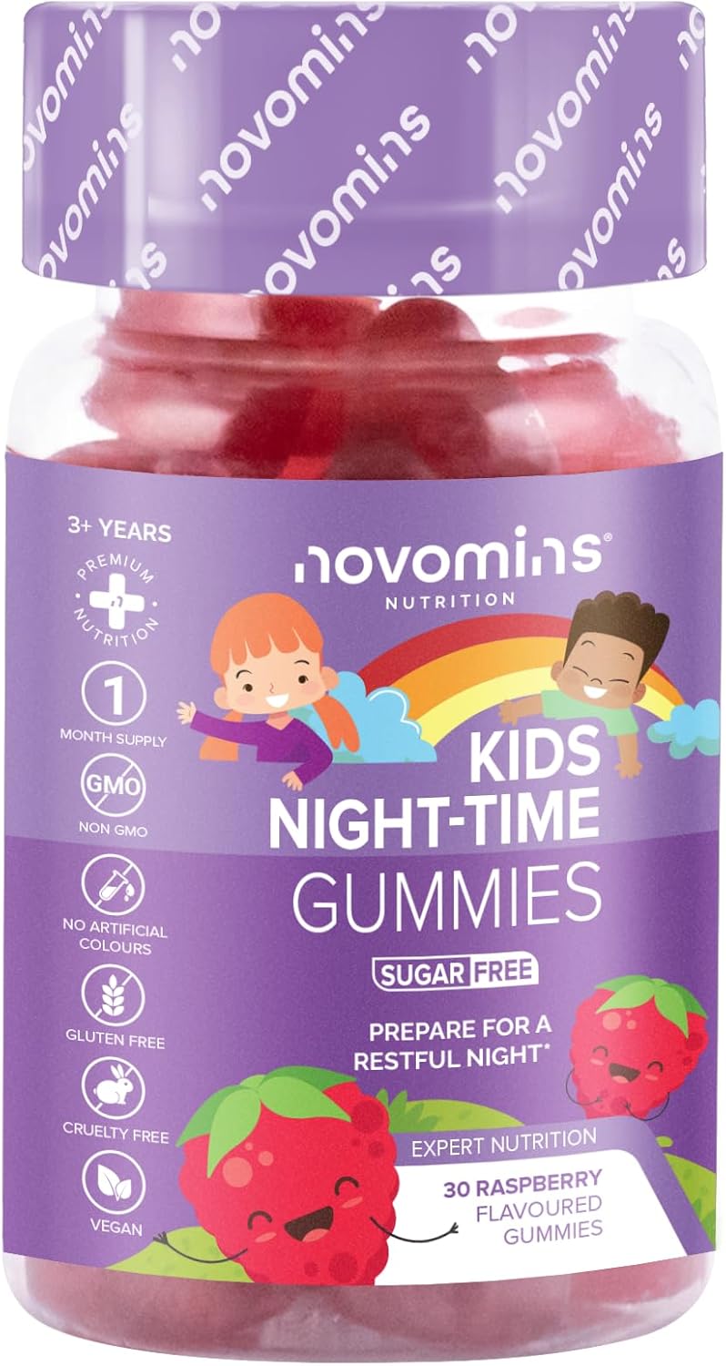 Novomins Kids Night-Time Raspberry Flavoured Gummies Supplement
