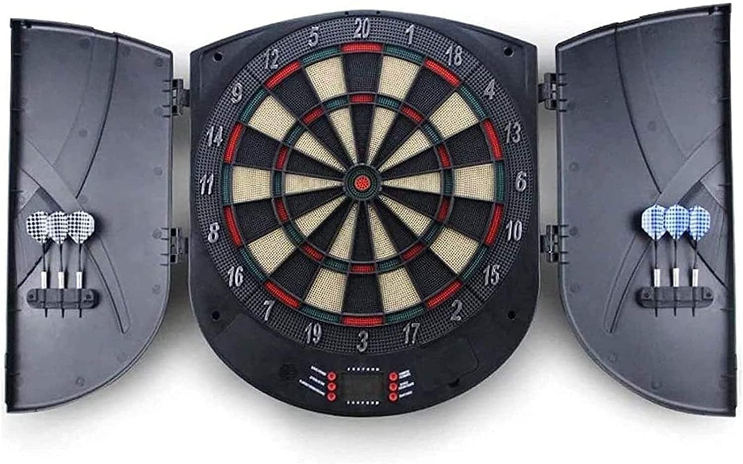 Cfdzcp Electronic Dartboard Set With 12 Darts And Cabinet, 26 Games And 185 Variations