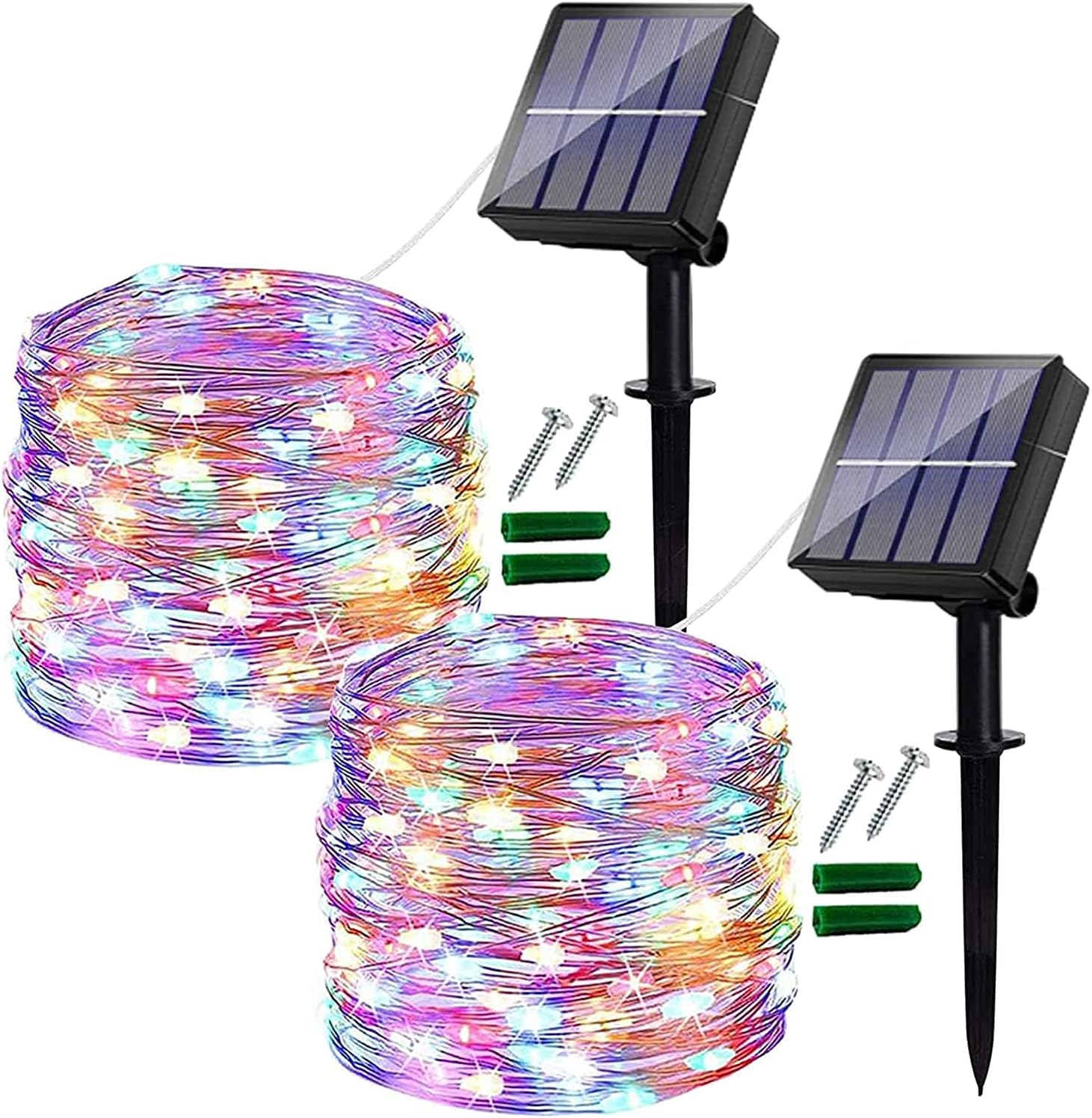 Ligarko Solar Fairy Lights Outdoor, 2 Pack, 14M/46Ft, 120 Led, Multicolor, Waterproof String Lights