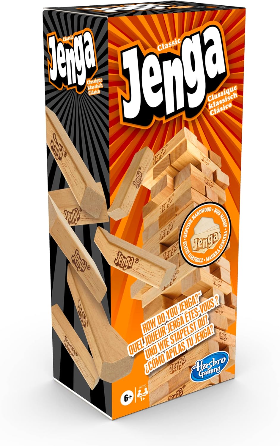Hasbro Gaming Jenga Classic Wood Block Stacking Game