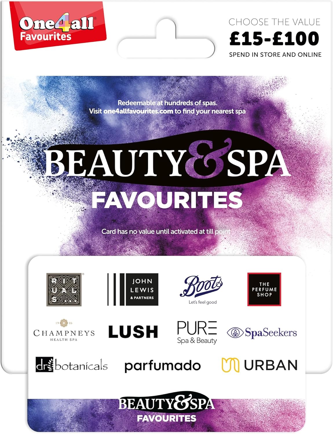 One4All Beauty & Spa Favourites Gift Card - Uk Redemption