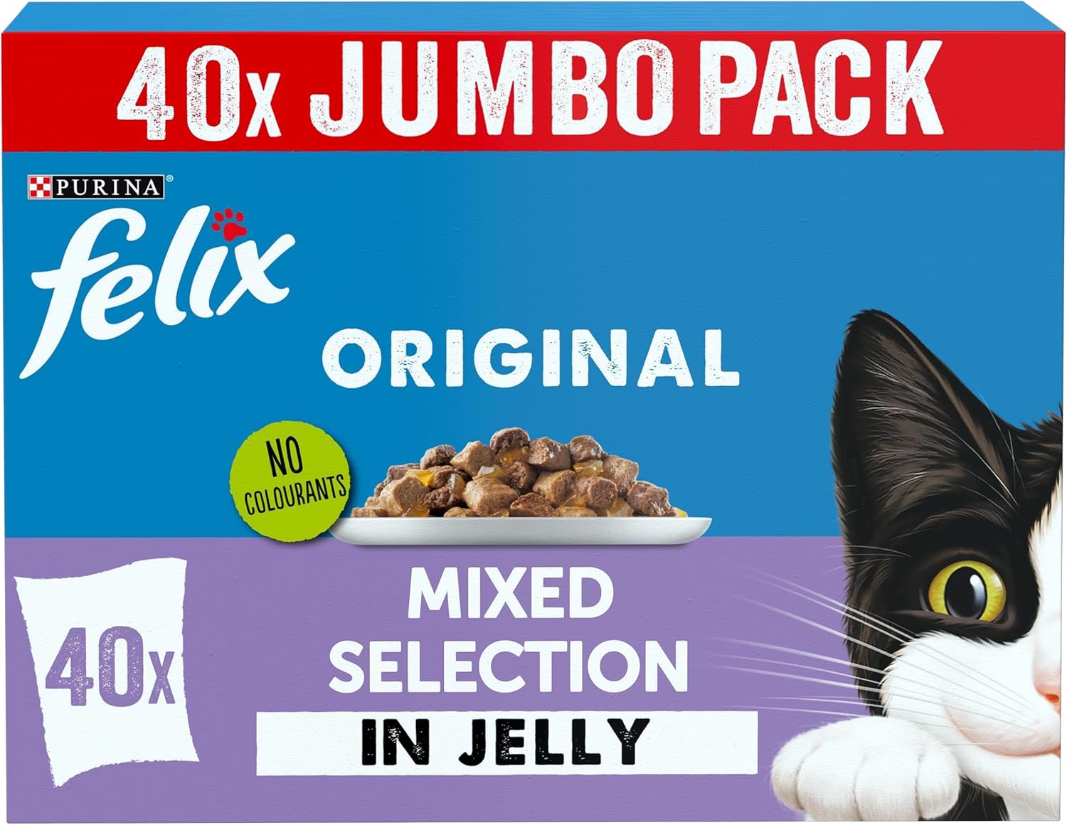 Felix Original Mixed Selection Wet Cat Food 40X85G Packs