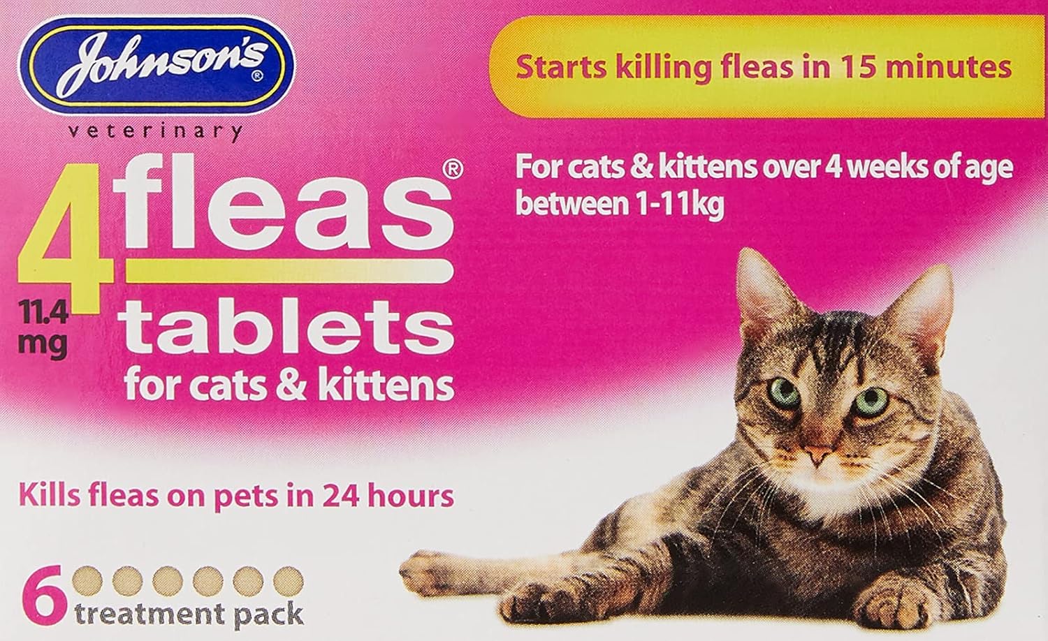 Johnsons 4Fleas Tablets For Cats And Kittens, 6 Treatment Pack, 14D083