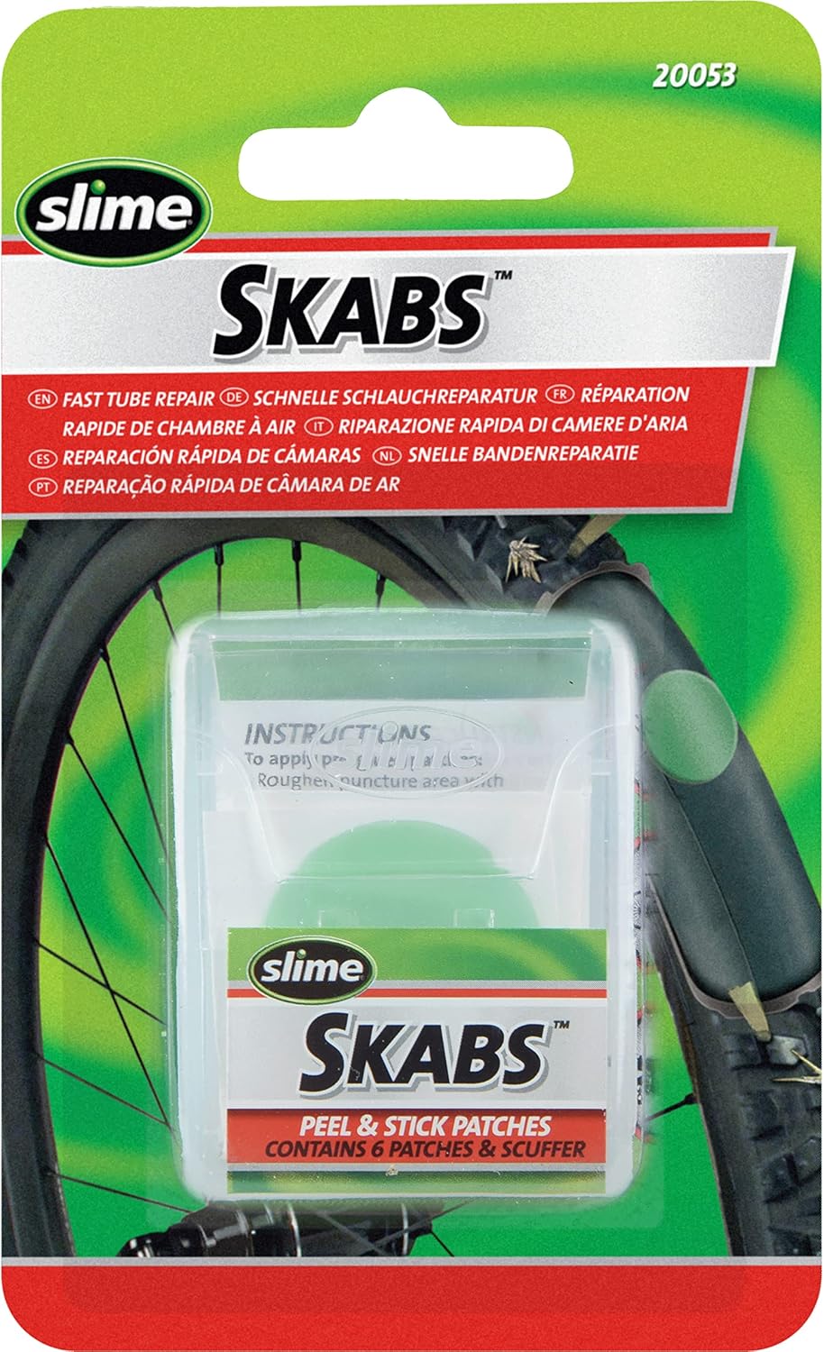 Slime 20053 Bike Skabs Patch Kit For Puncture Repair