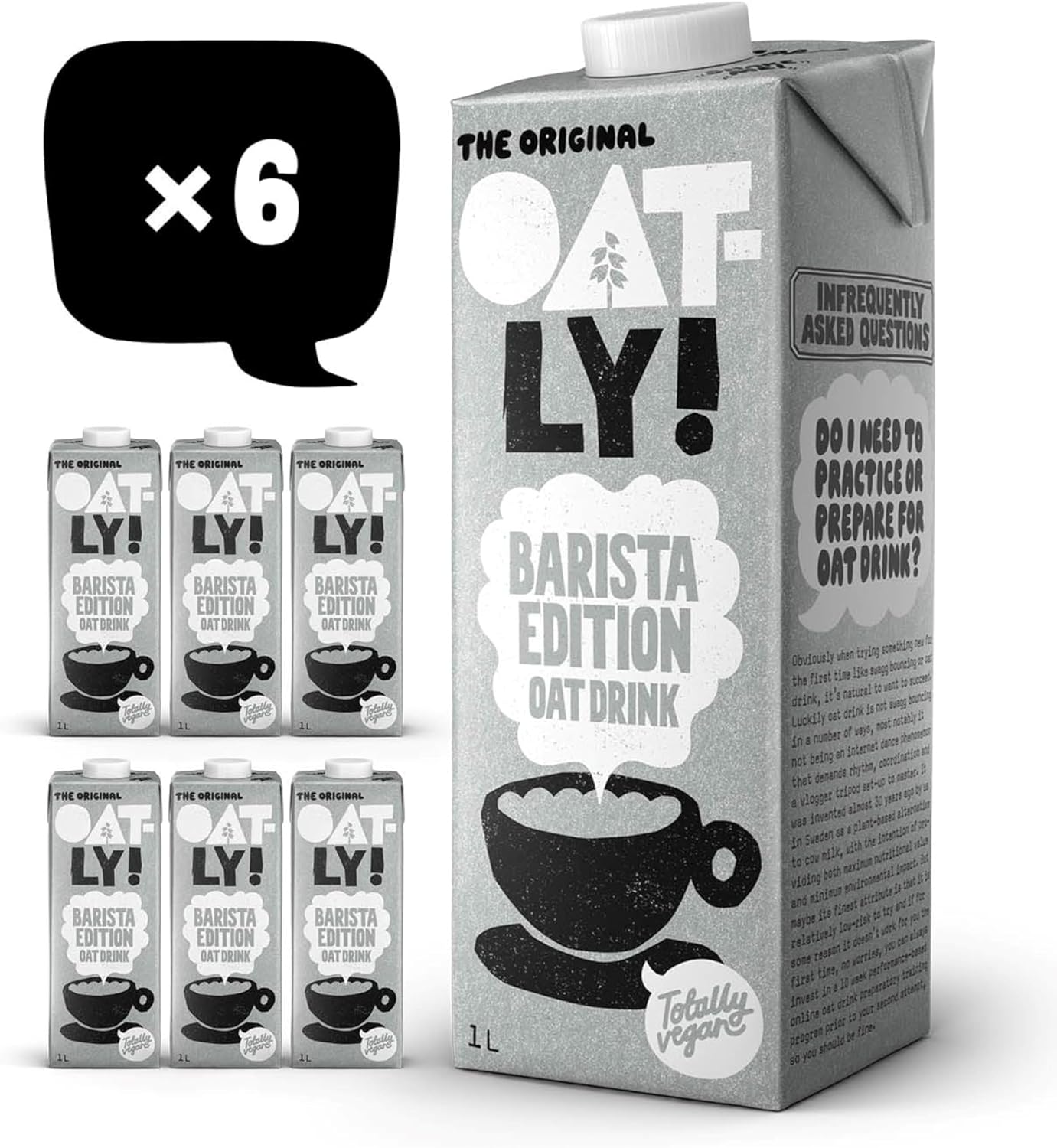 Oatly Barista Oat Drink Long Life 6X1Litre Vegan Beverage