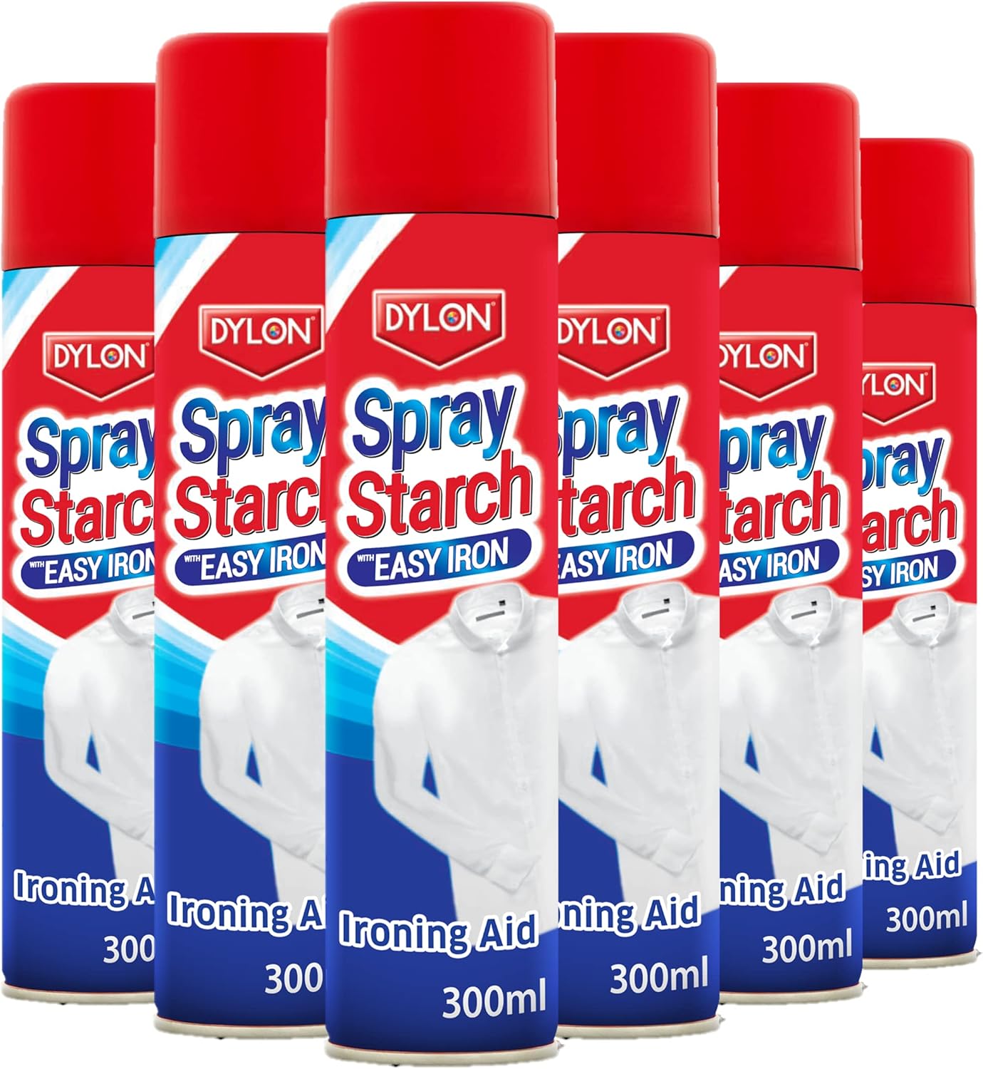 Dylon 2-In-1 Starch Spray With Easy Iron, 300Ml Pack Of 6