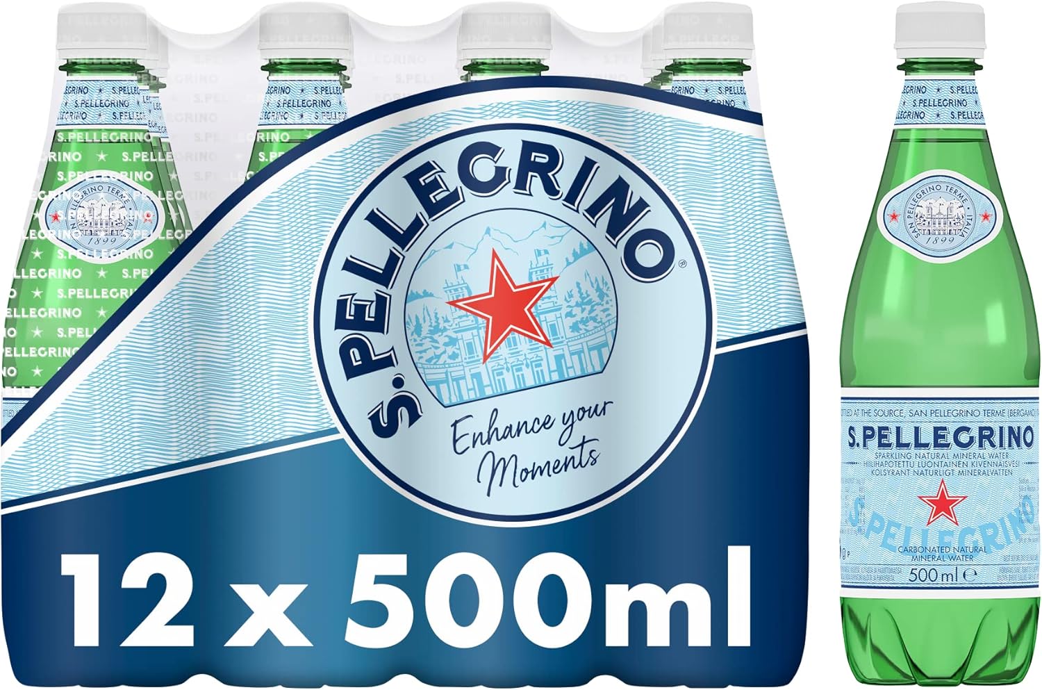 San Pellegrino Sparkling Natural Mineral Water 12X500Ml