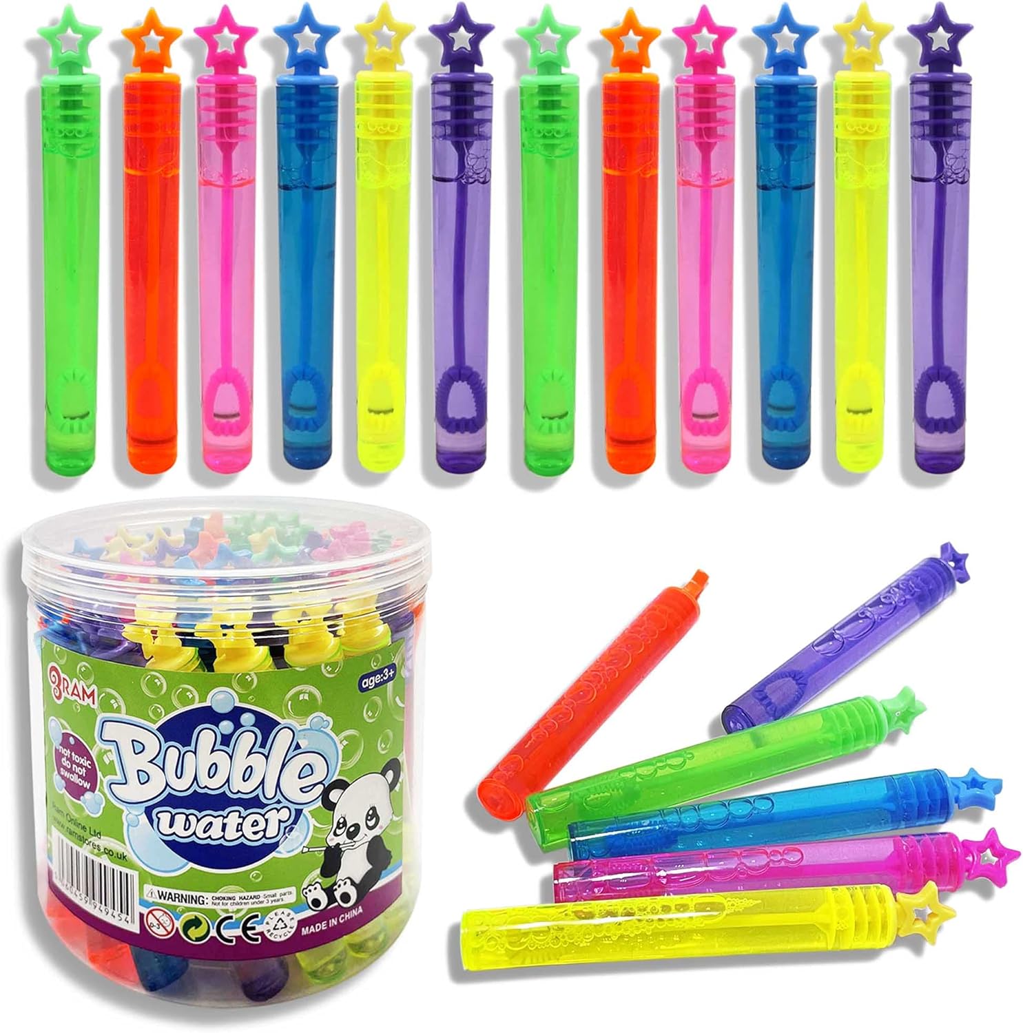 Ram Online Bubble Wands For Kids - 40 Pack With 5Ml Bubble Mixture