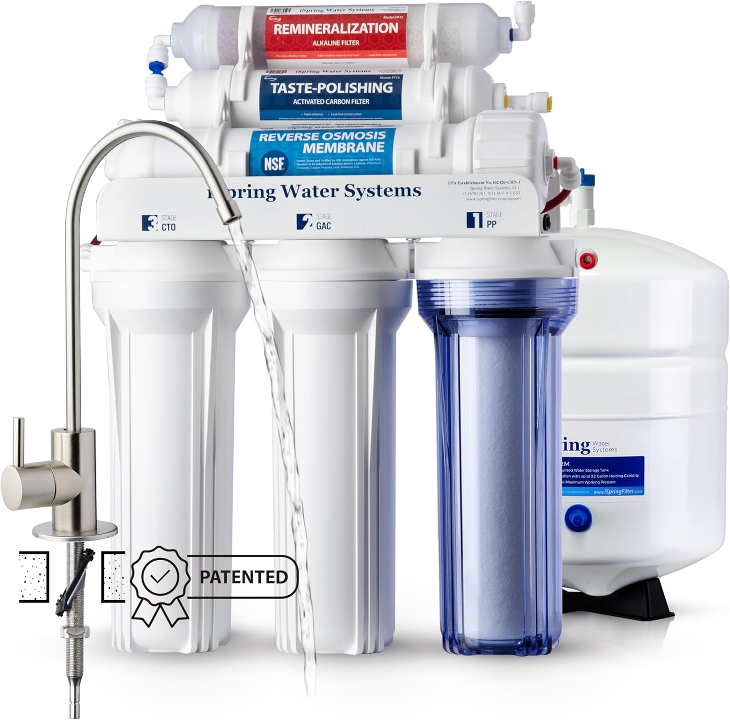 Ispring Rcc7Ak 6-Stage Reverse Osmosis Water System With Alkaline Remineralization