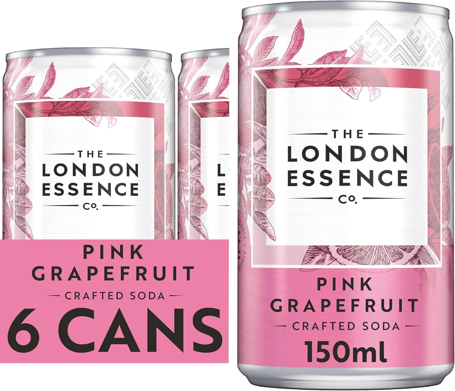 The London Essence Co. Pink Grapefruit Soda 6 X 150Ml Cans