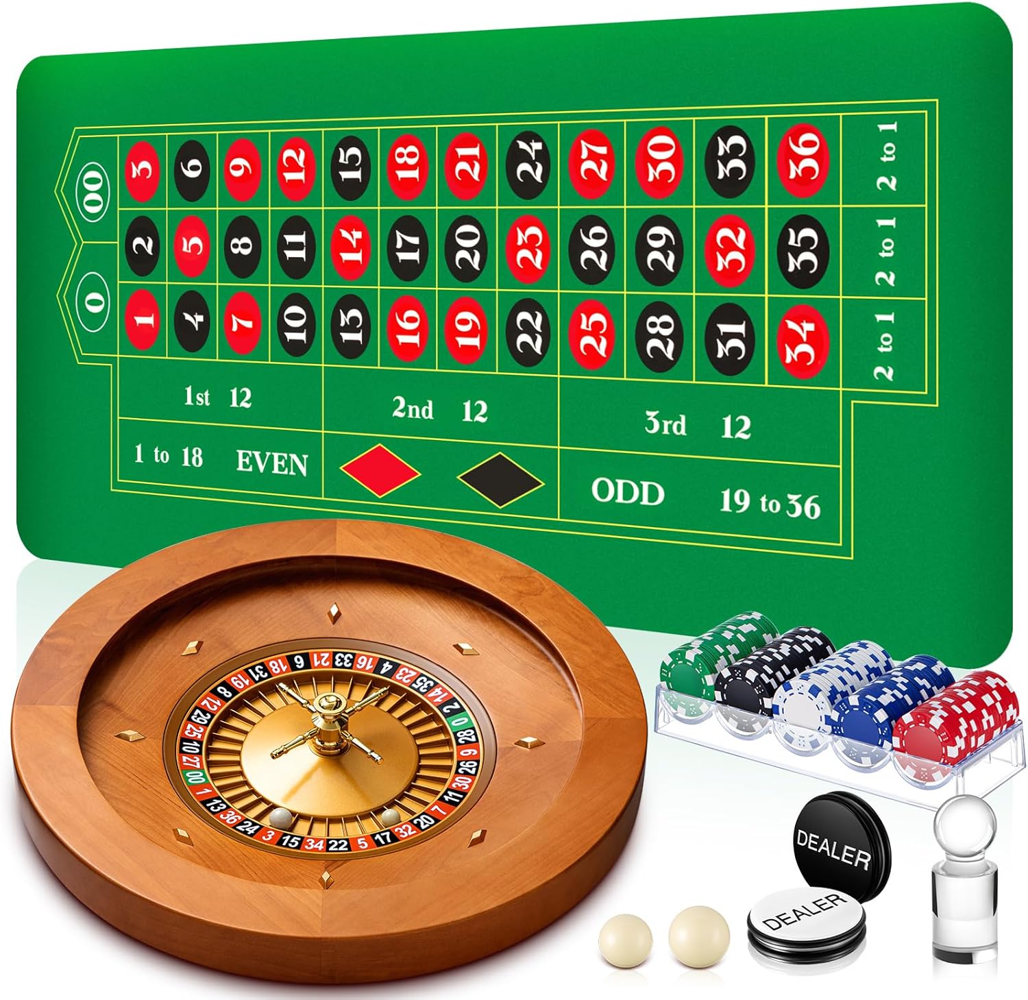 Lunmon Roulette Wheel Game Set - 20