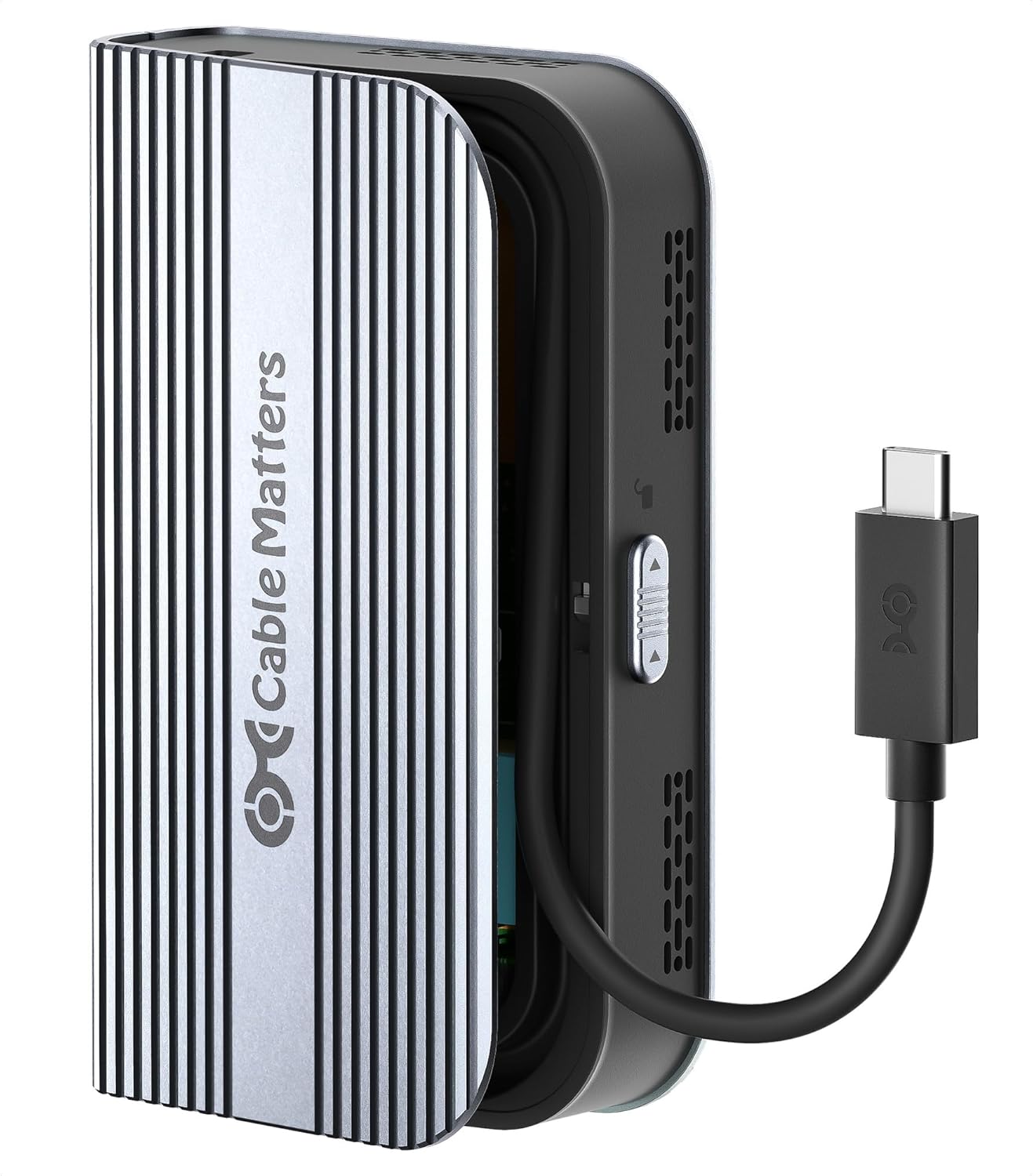 Cable Matters 40Gbps Foldable Usb4 M.2 Nvme Ssd Enclosure With Active Cooling - Thunderbolt 4/5 Compatible