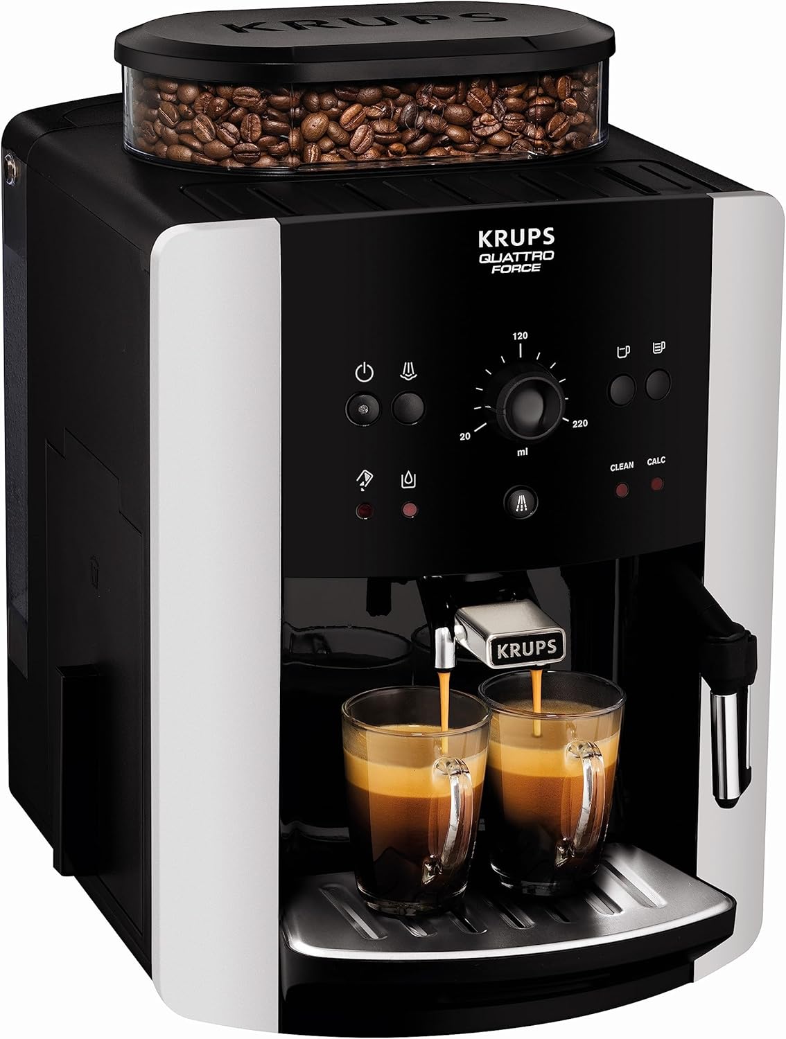 Krups Ea811840 Arabica Manual Coffee Machine, Silver, 1450W, 1.7L Water Tank