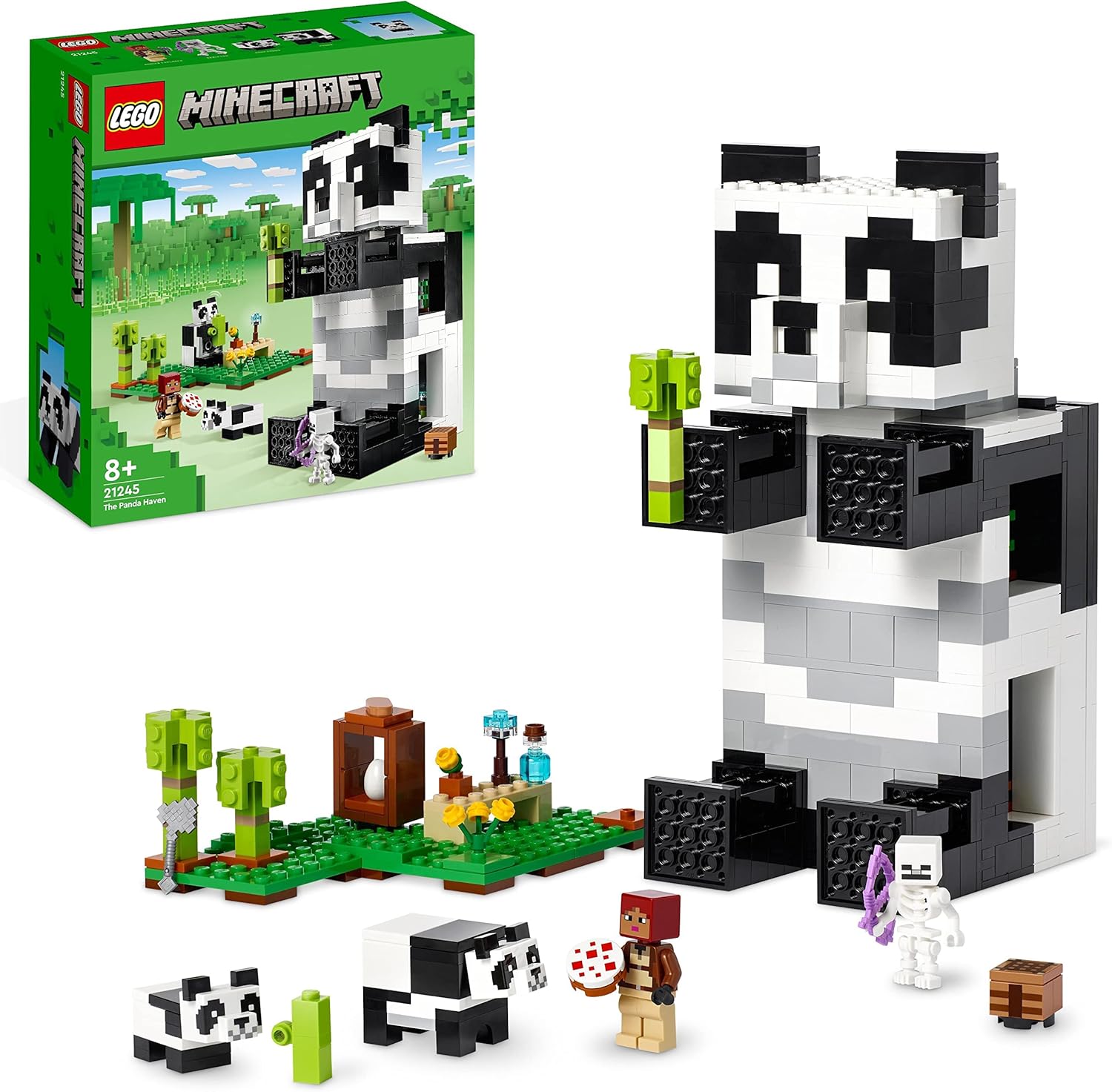Lego Minecraft The Panda Haven Set 21245 - Movable Toy House With Baby Pandas Figures