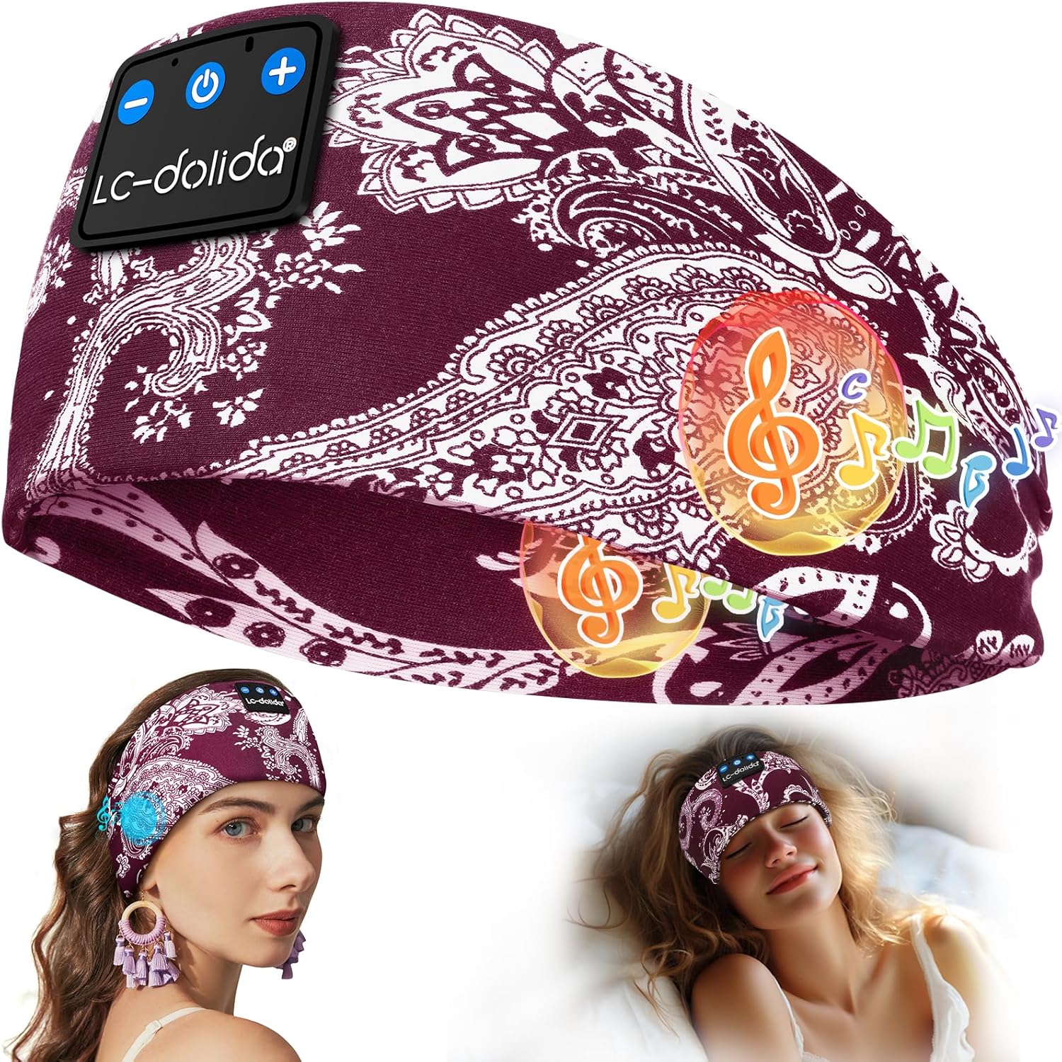 Lc-Dolida Sleep Headphones Bluetooth Headband Lc003 - Wireless Sleep Headphones With 15Hr Playtime & Breathable Design