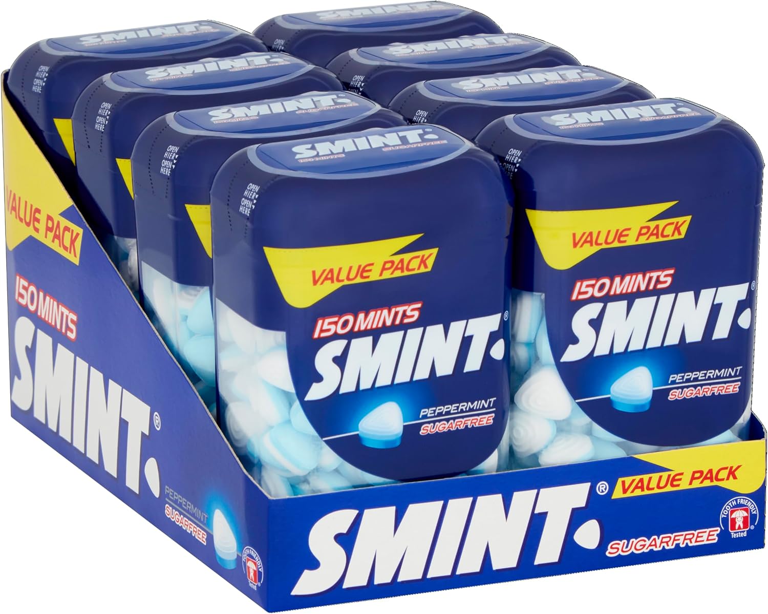 Smint Sugar Free Peppermint Mints - 8 X 150 Xl Bottles