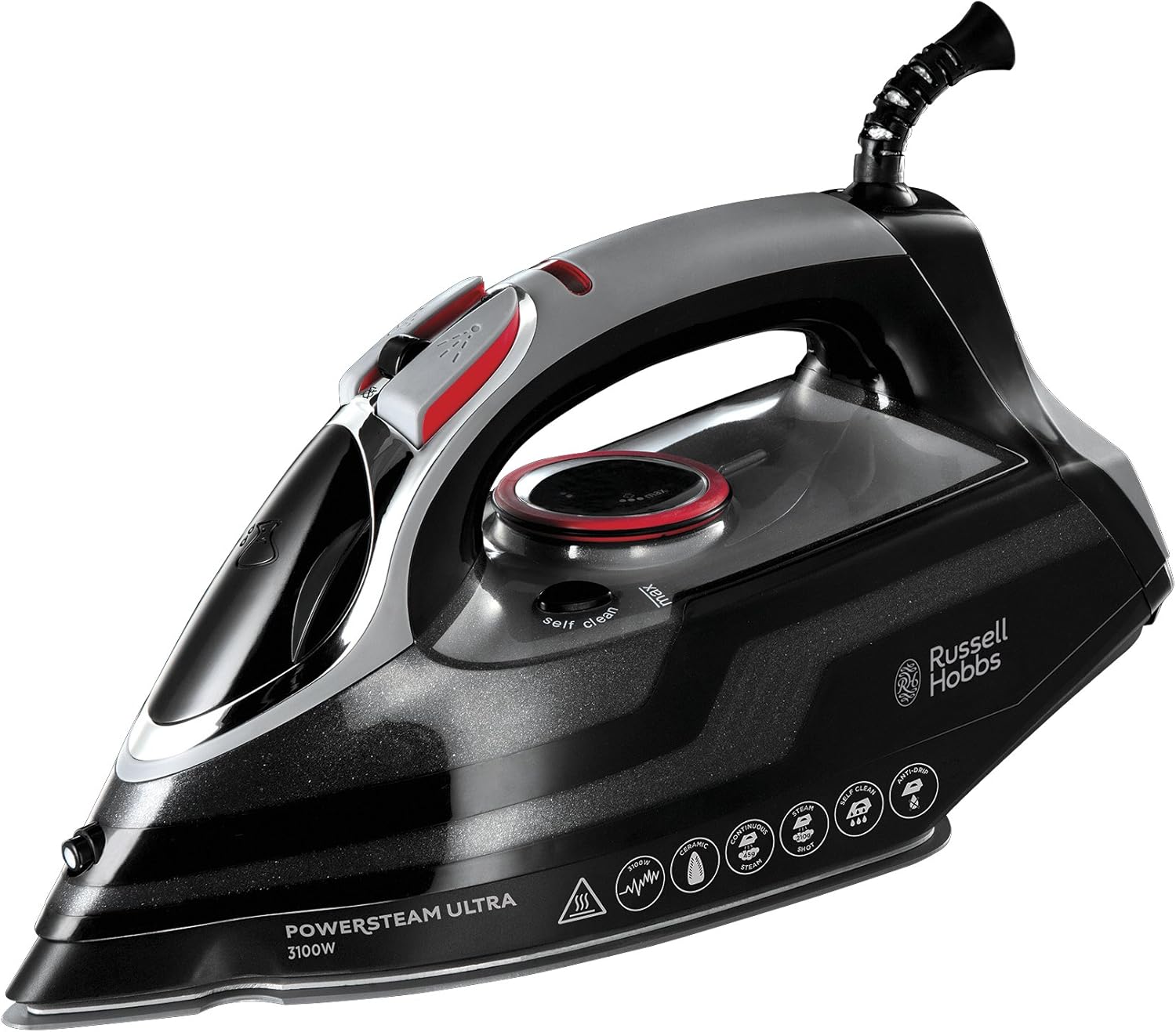 Russell Hobbs Powersteam Ultra Steam Iron 20630, 3100W Ceramic Soleplate